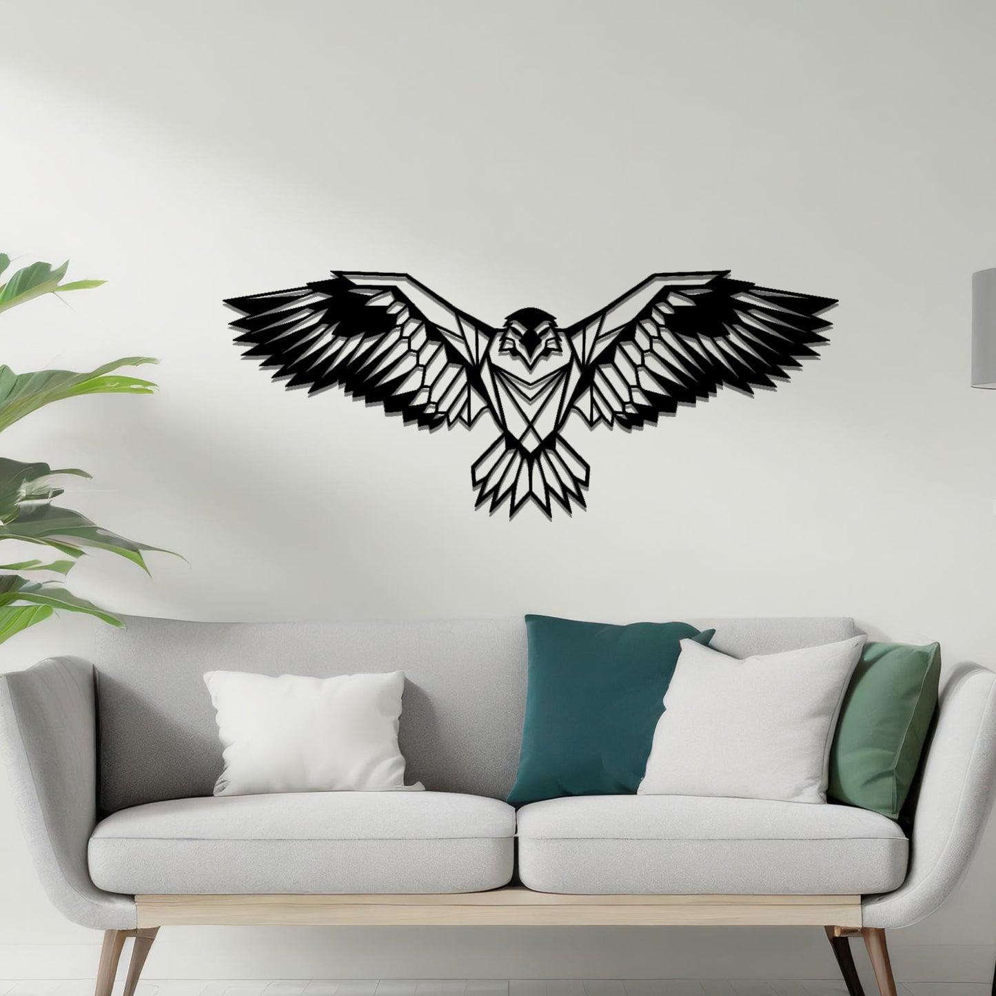 Metal Wall Decor Geometric Eagle Large Home Room Wall Art Mens Cave Gift