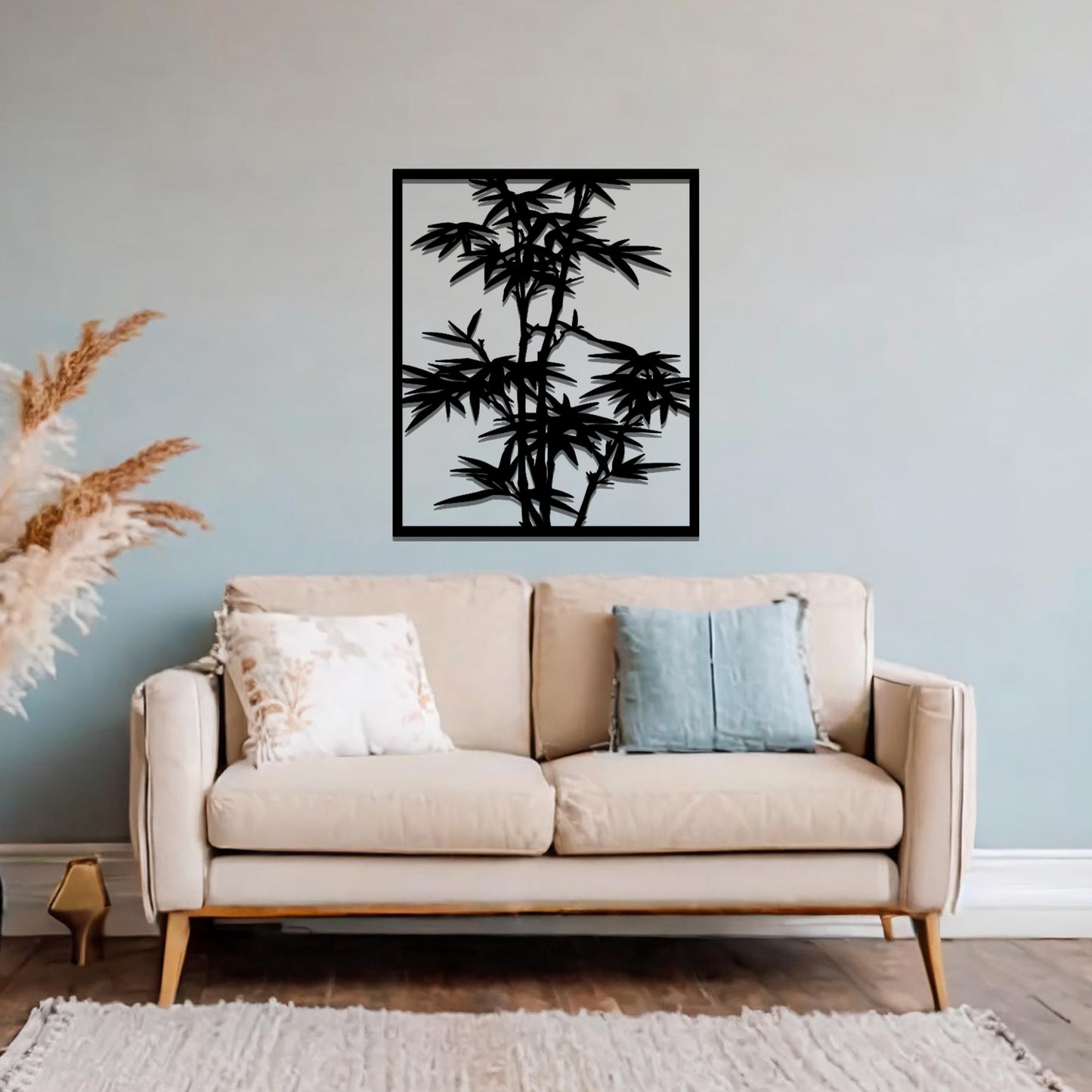 Metal Bamboo Tree Wall Art Hanging Modern Living Room Wall Decor Home Art