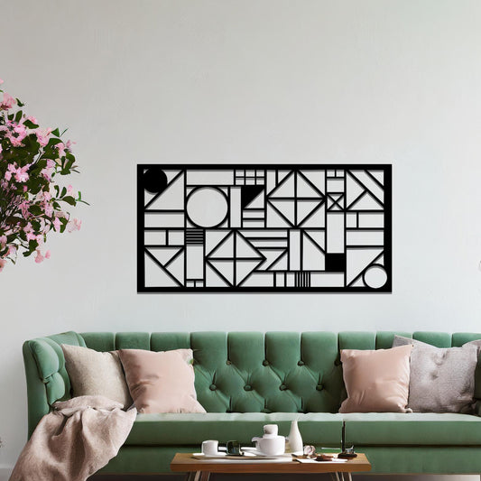 Modern Geometric Shapes Metal Wall Hanging Wall Decor Item for Office