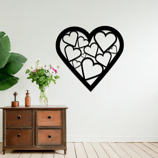 Metal Love Heart Wall Art Modern Home Decoration Living Room Wall Hanging