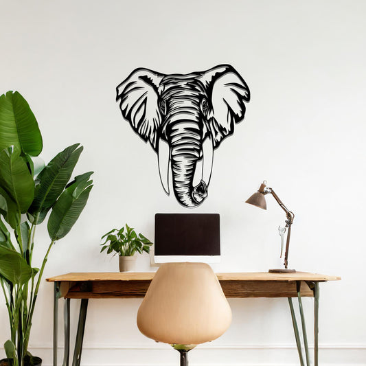 Metal Elephant Head Modern Wall Art Design Sculpture Hanging Wall Decor Idea