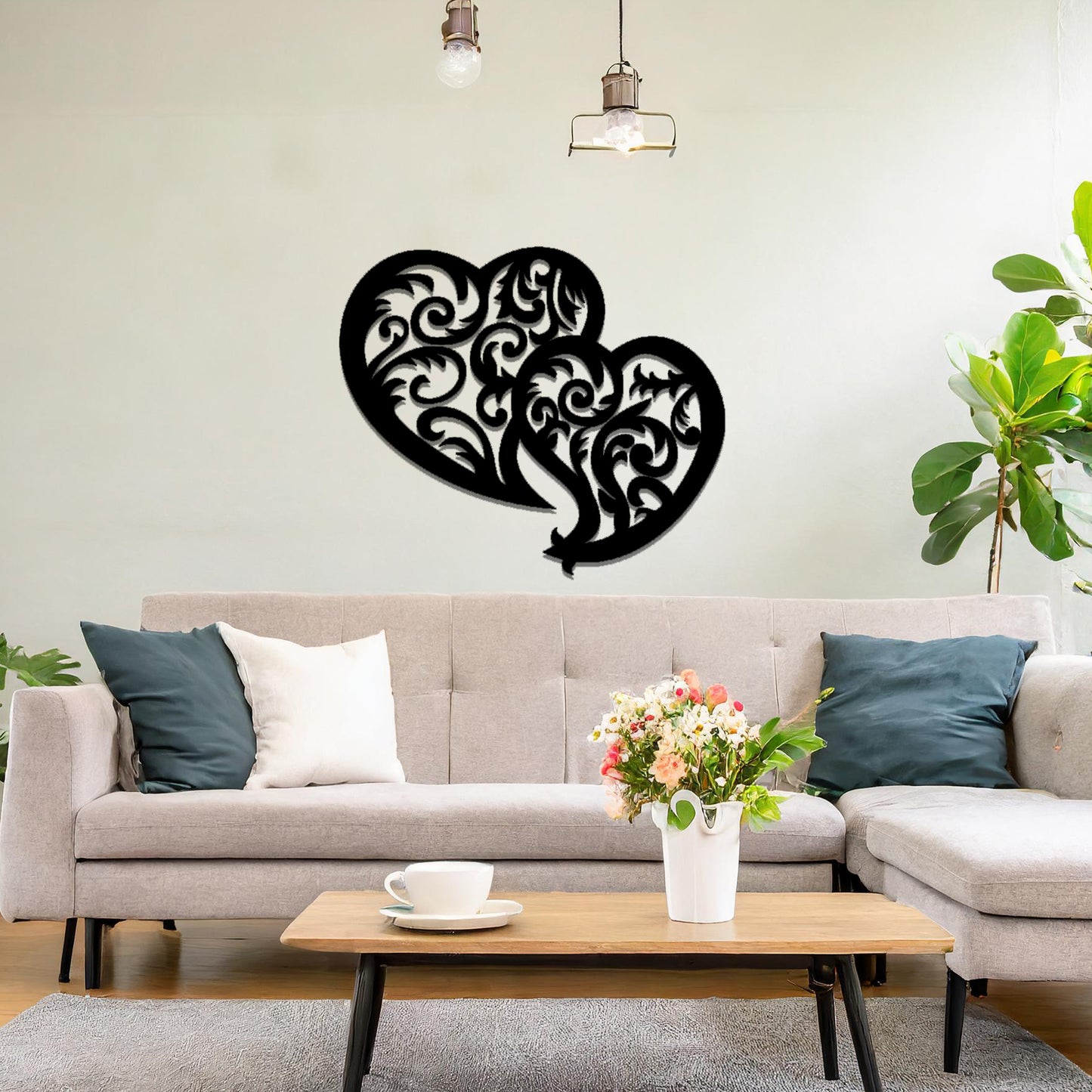 Metal Hearts Wall Art Hanging Modern Home Decoration Bedroom Wall Art Decor