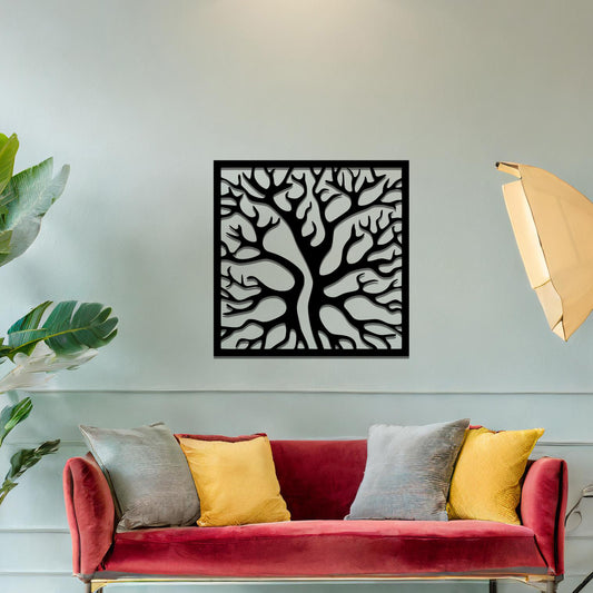 Autumn Inspired Tree Metal Wall Art: Modern Elegance for Living Spaces