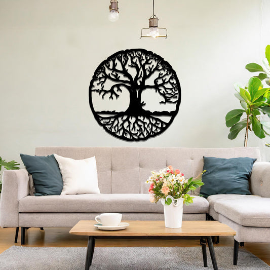 Metal Tree Wall Art Circular Modern Home Decoration Living Room Wall Art