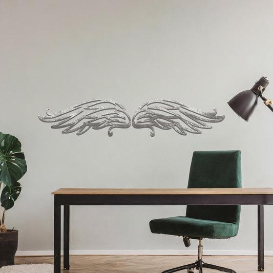 Graceful Pair of Metal Angel Wings Wall Decor: Divine Presence for Home