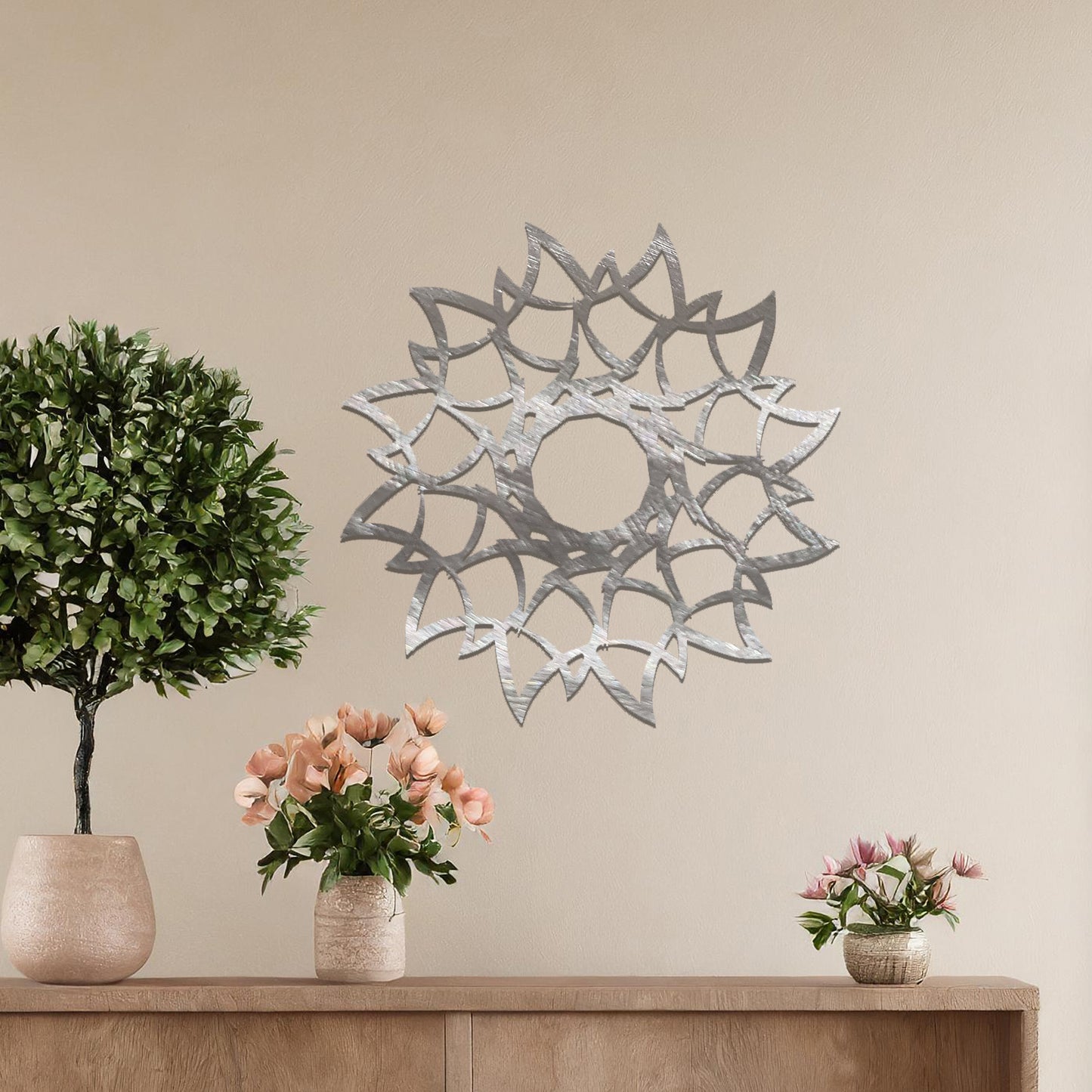 Metal Sunflower Wall Art Design Mandala Pano Steel Home Room Decoration