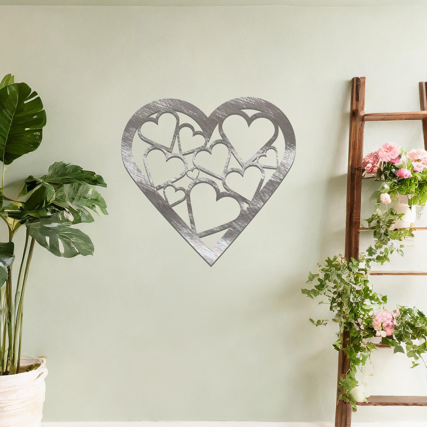 Metal Love Heart Wall Art Modern Home Decoration Living Room Wall Hanging