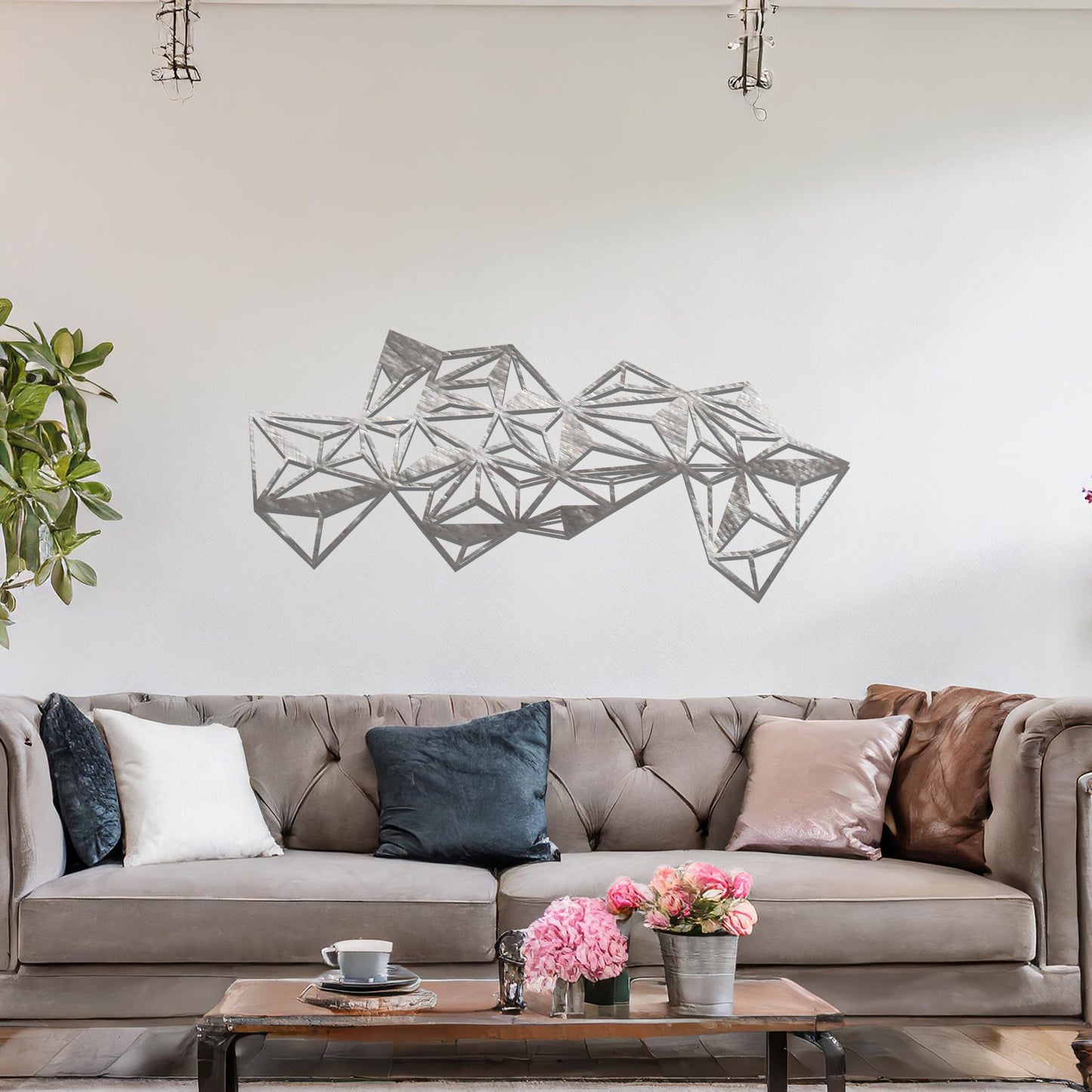 Metal Geometric Wall Art Hanging Contemporary Home Art Living Room Wall Art