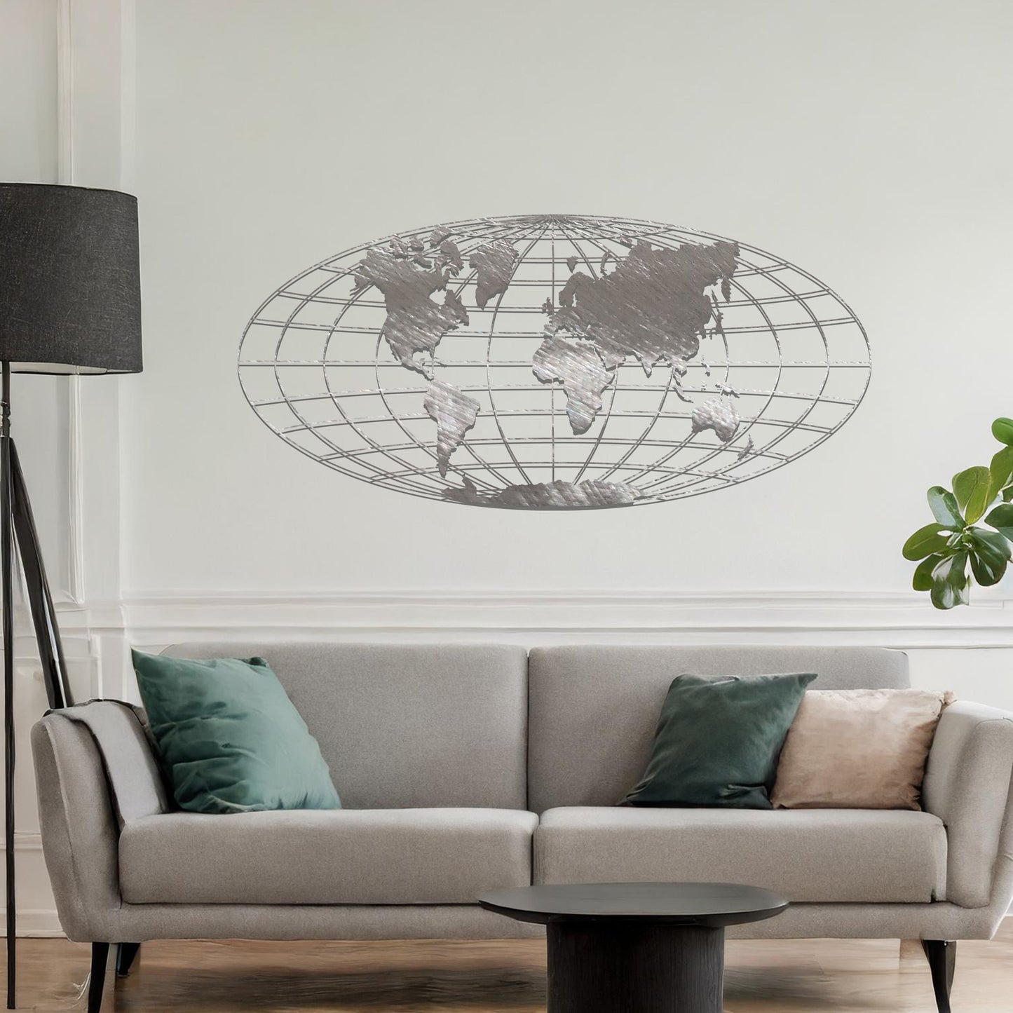 Modern World Map Metal Wall Art Sculpture Decor Gift Art Home Decoration