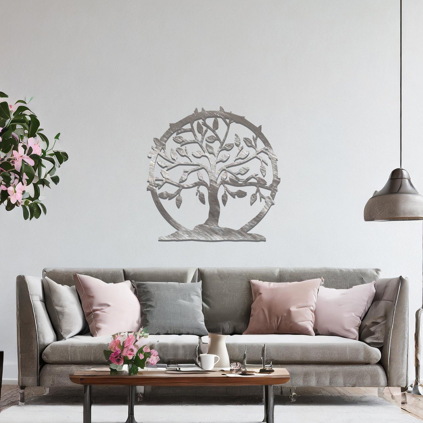 Round Tree of Life Metal Wall Hanging Decor, Family Tree Wall Art, Home Decor