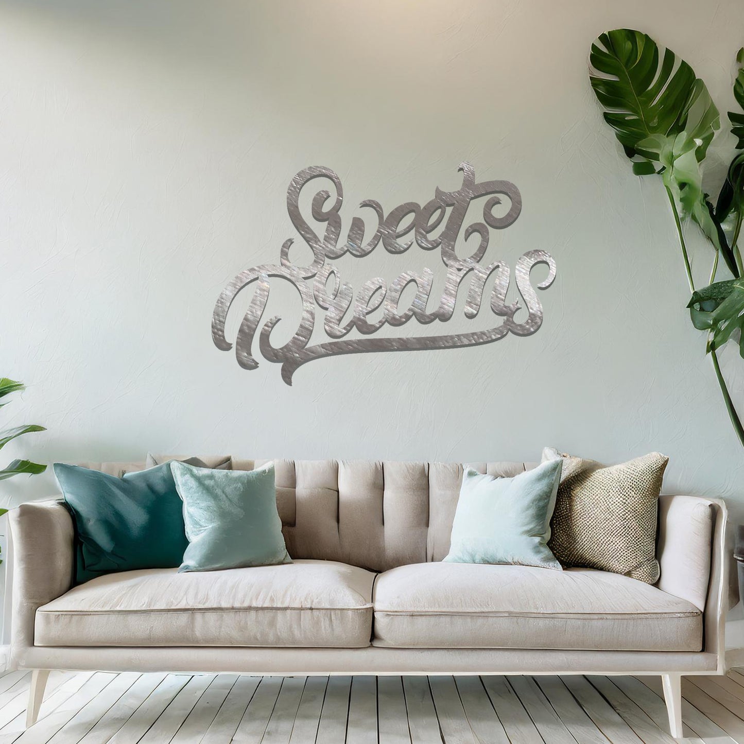 Metal Sweet Dreams Sign Wall Art Modern Home Hanging Living Room Art