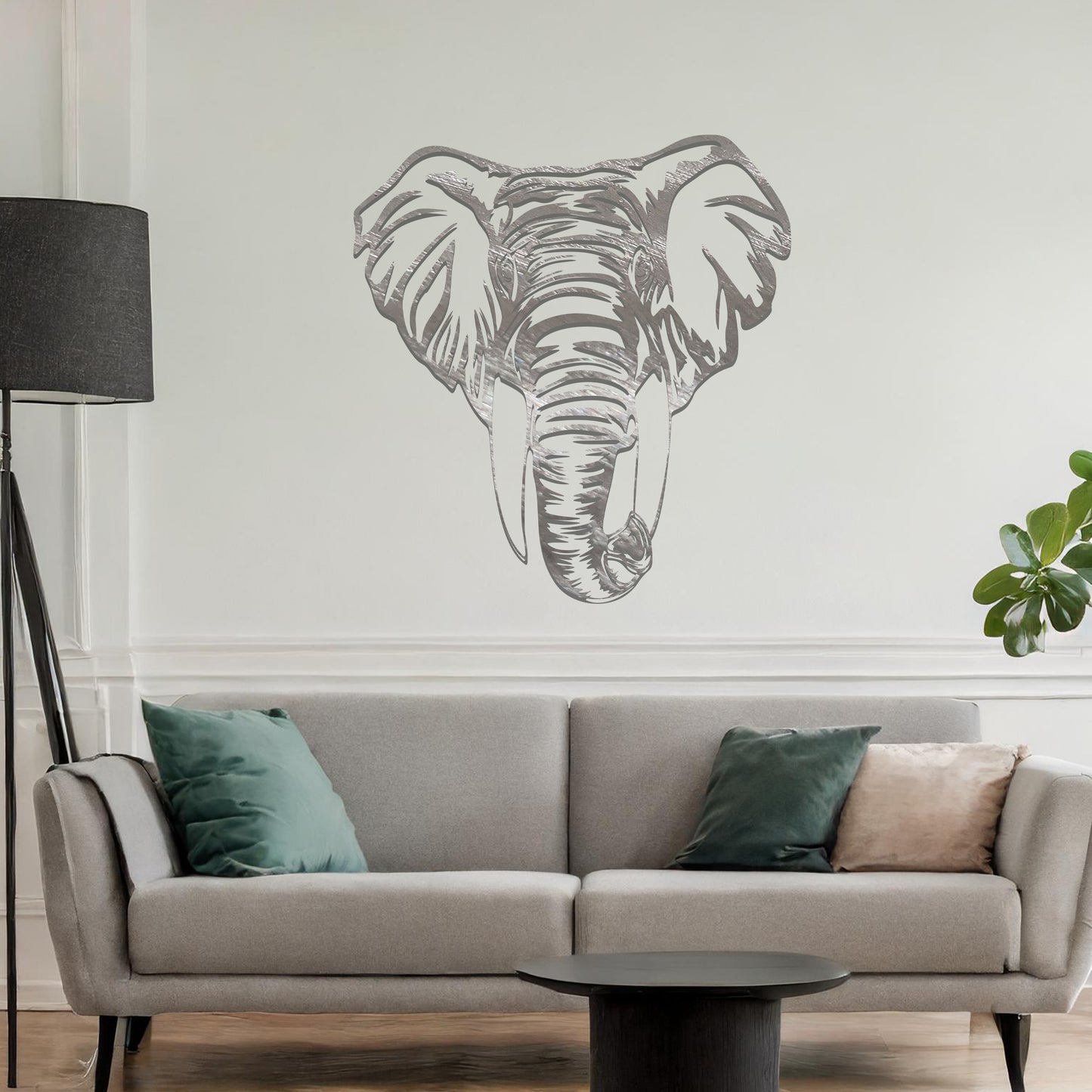 Metal Elephant Head Modern Wall Art Design Sculpture Hanging Wall Decor Idea