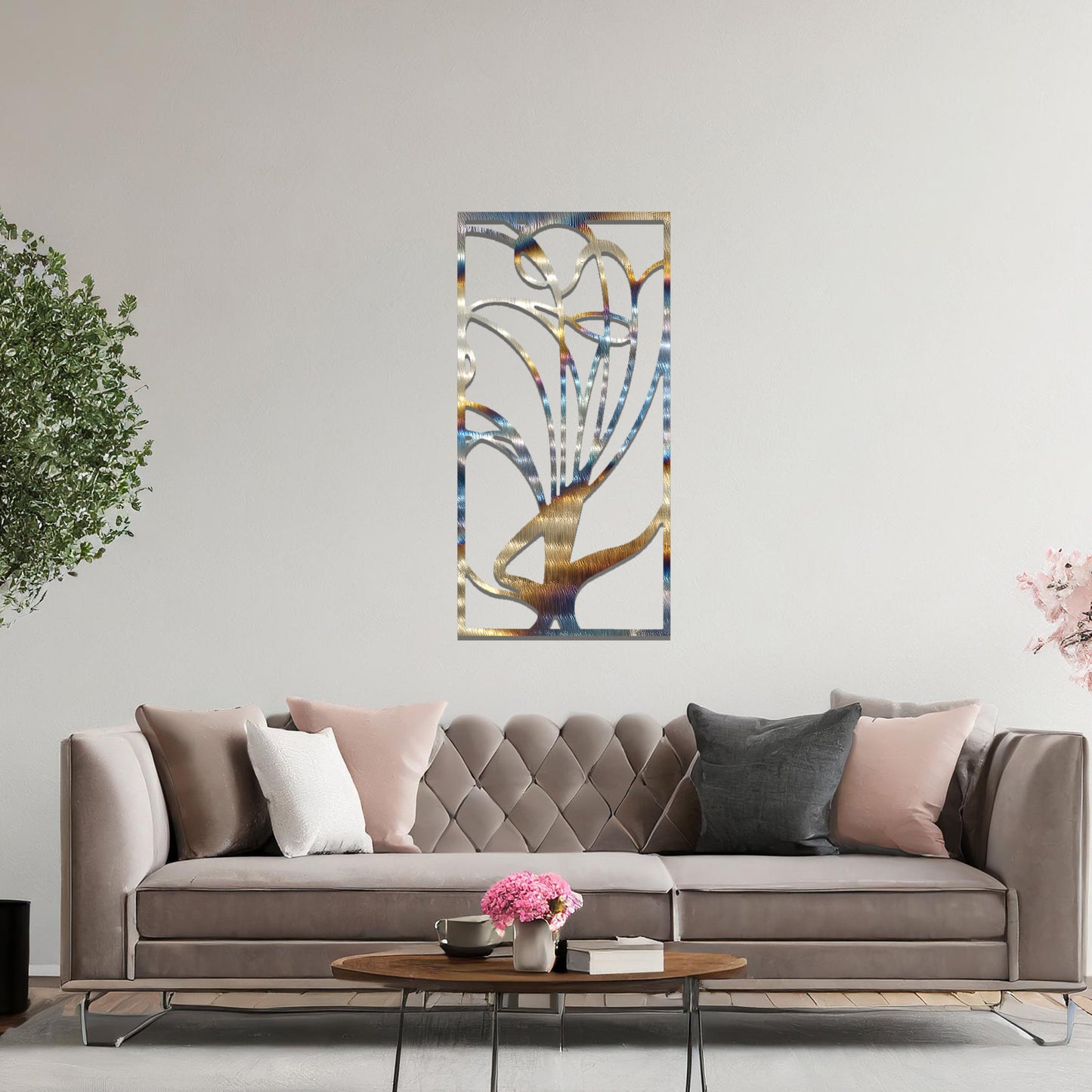 Abstract Modern Tree Hanging Modern Contemporary Metal Wall Art