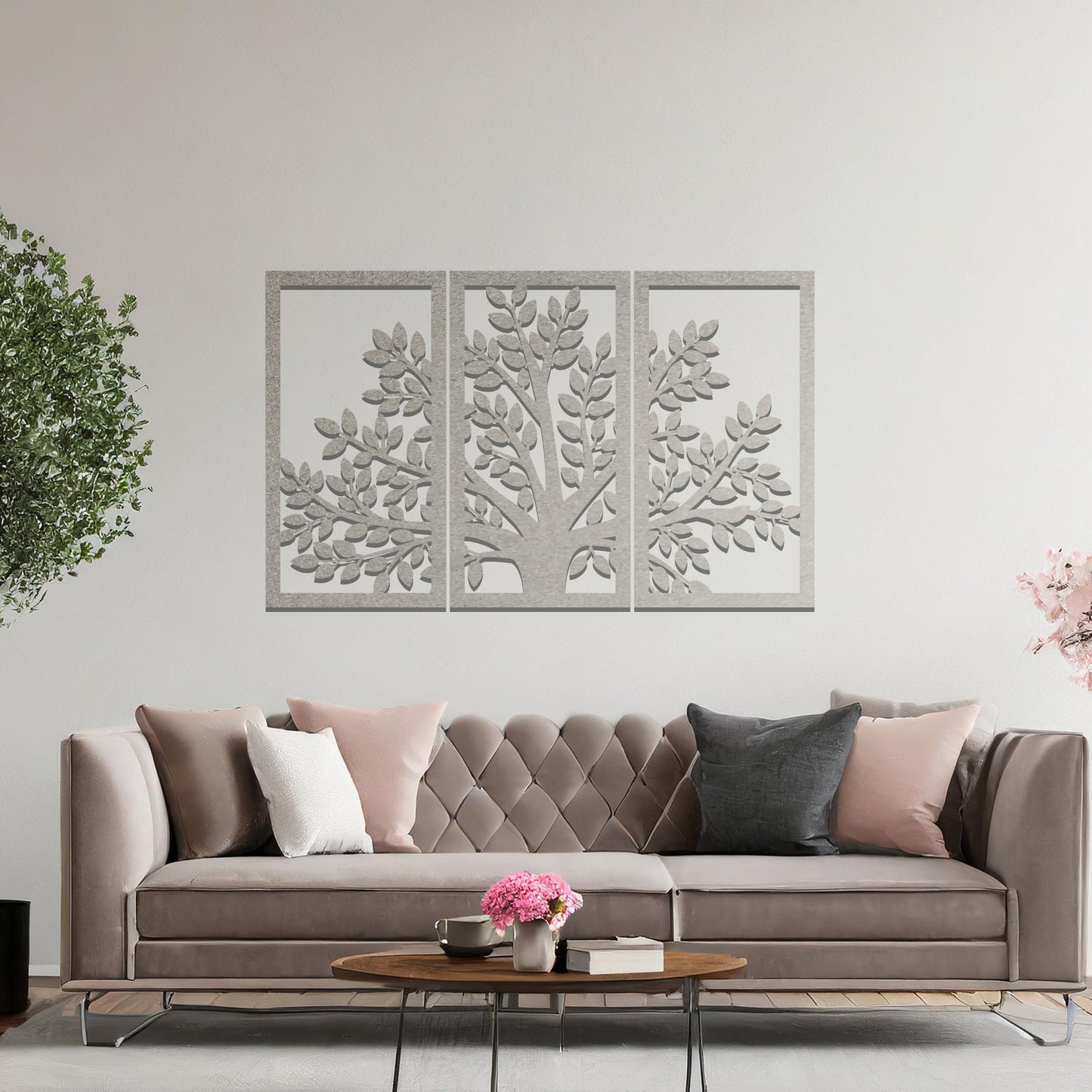 Amazing Metal Tree of Life Wall Art Hanging Decoration 3 panels