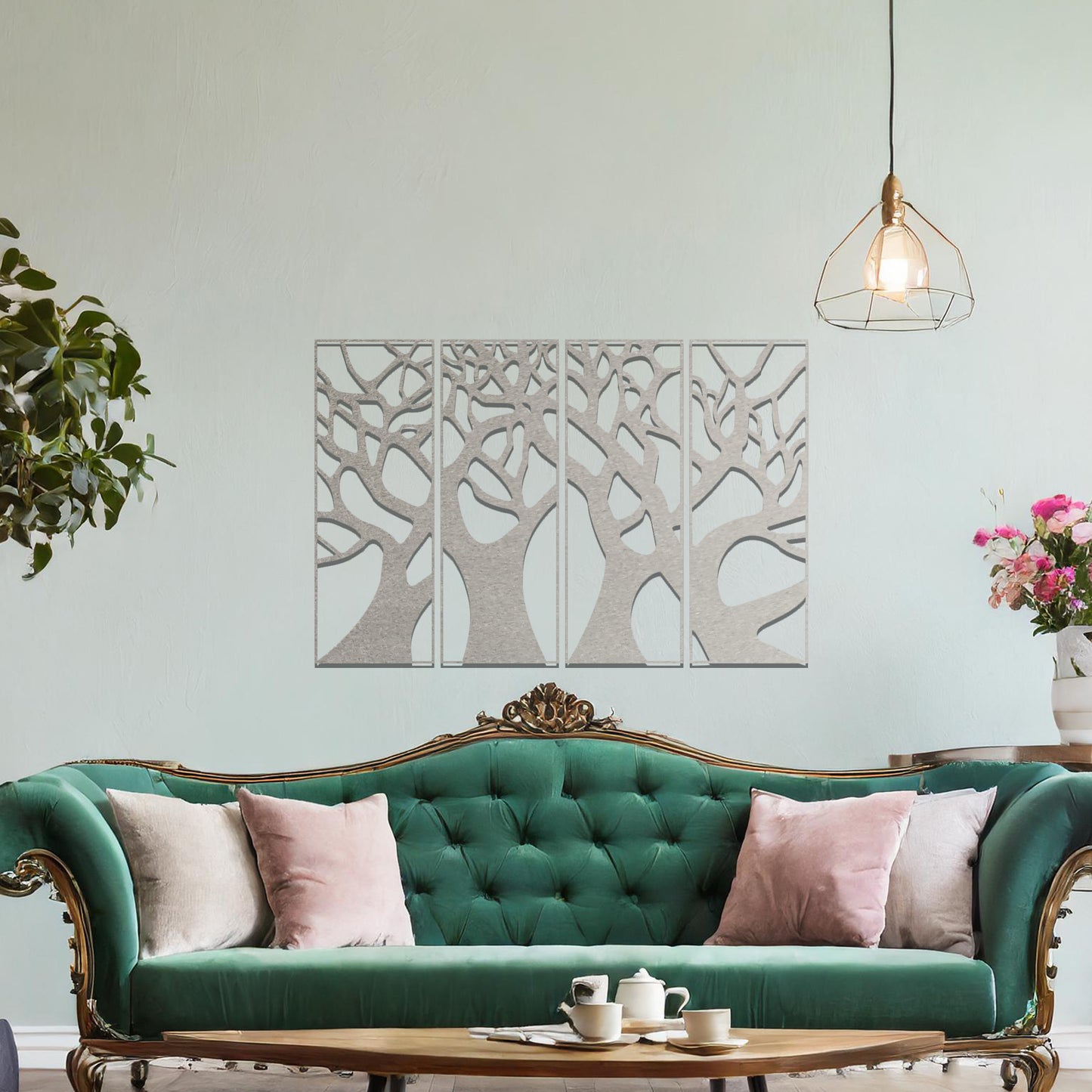 Metal Tree Wall Art Contemporary Home Decoration Bedroom Wall Hanging Decor