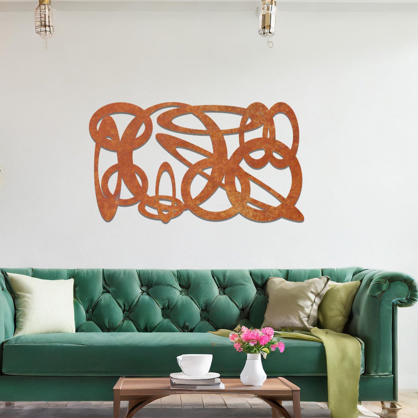 Metal Abstract Circles Wall Art Modern Home Decor Living Room Wall Hanging