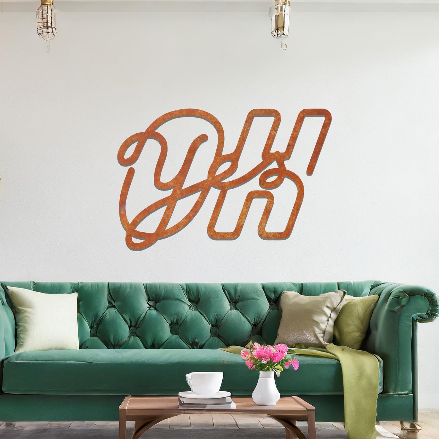 OH YES Metal Hanging Wall Art: Fun Modern Expression for Quirky Decor