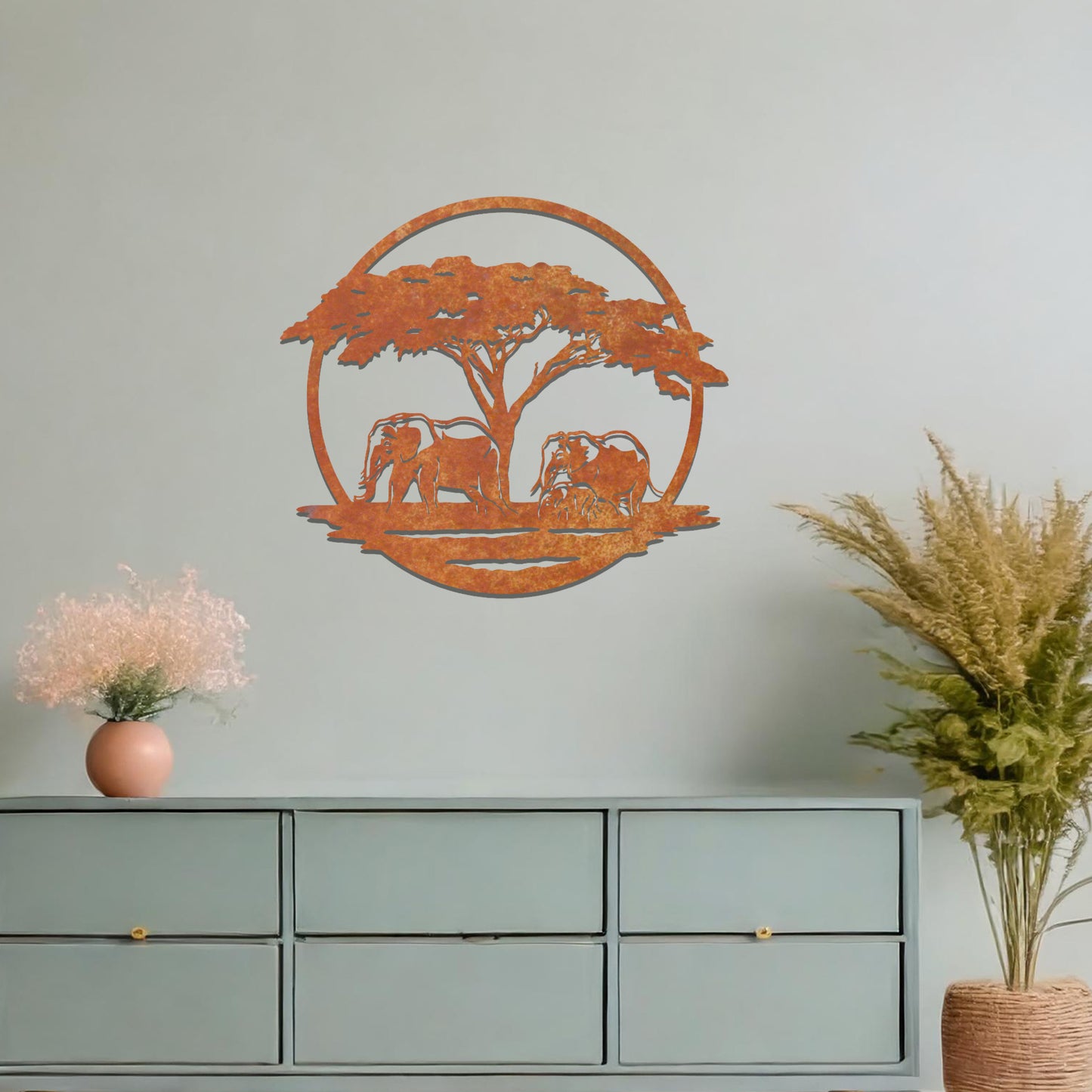 Metal Elephants Wall Art Modern Contemporary Hanging Decoration