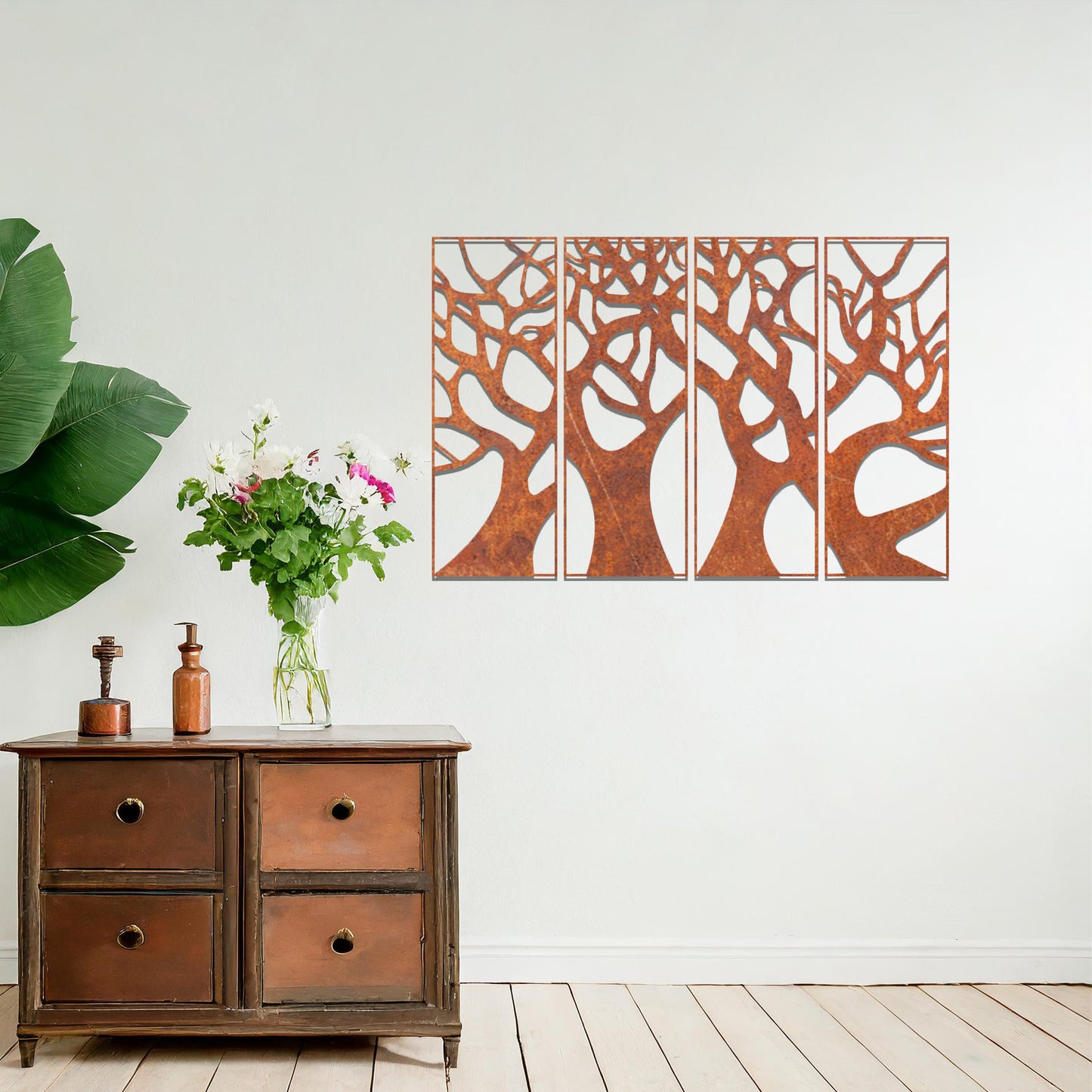 Metal Tree Wall Art Contemporary Home Decoration Bedroom Wall Hanging Decor