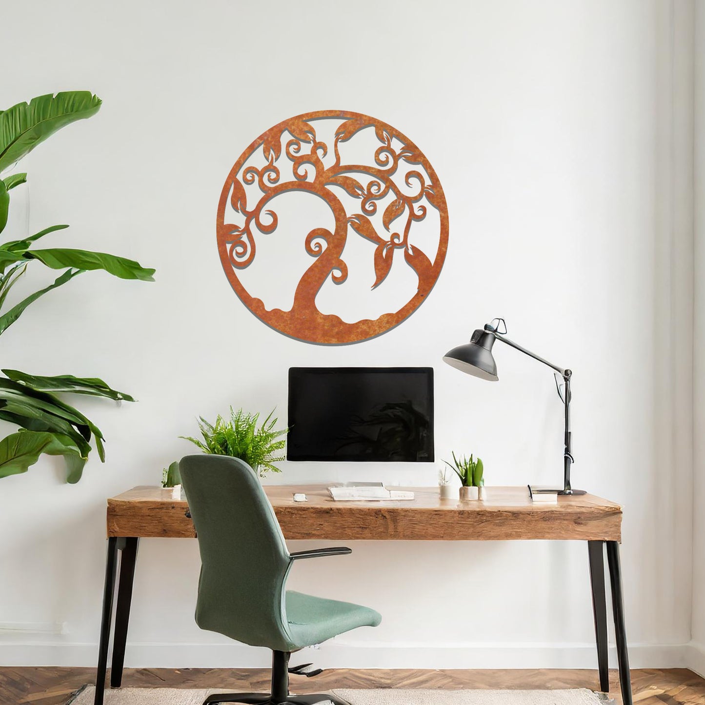 Metal Tree of Life Wall Art Round Hanging Contemporary Living Room Art