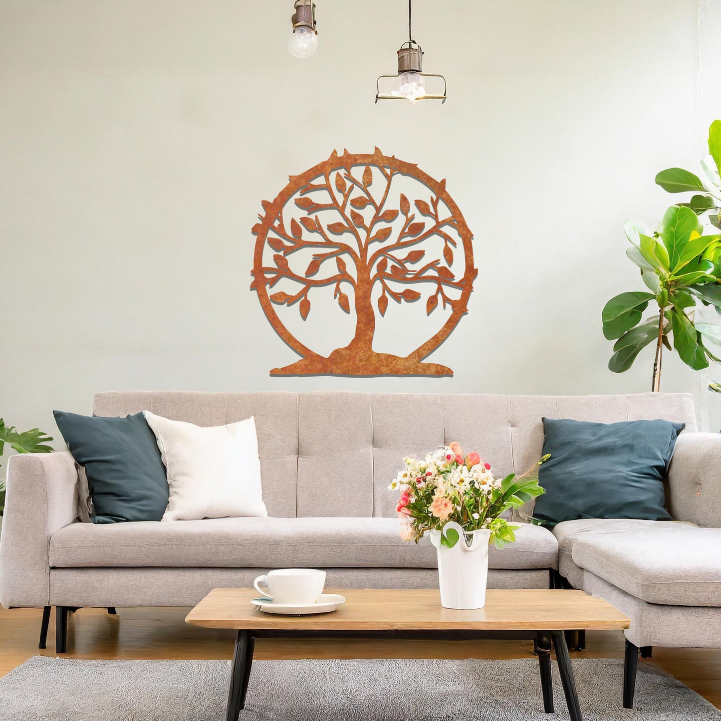 Round Tree of Life Metal Wall Hanging Decor, Family Tree Wall Art, Home Decor