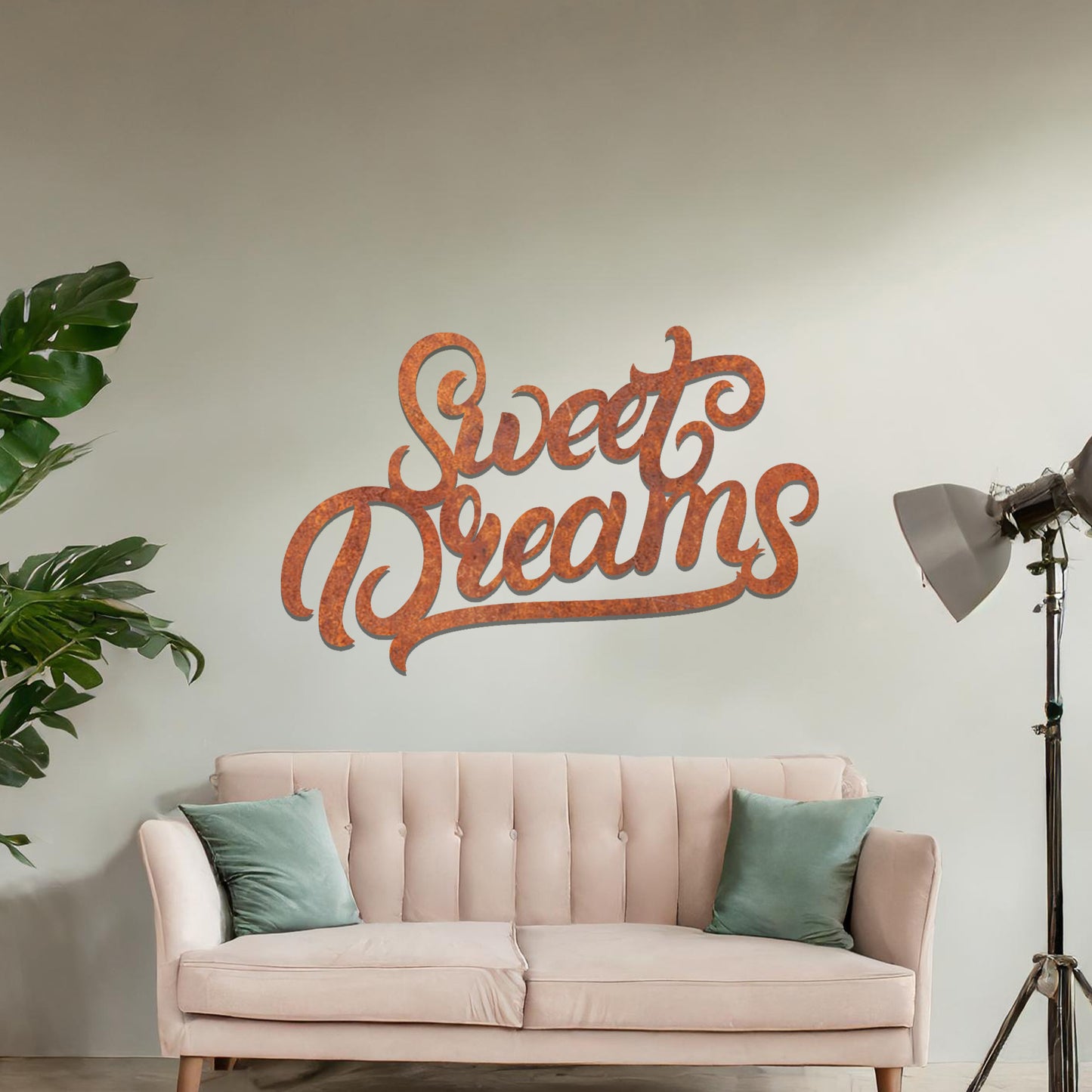 Metal Sweet Dreams Sign Wall Art Modern Home Hanging Living Room Art