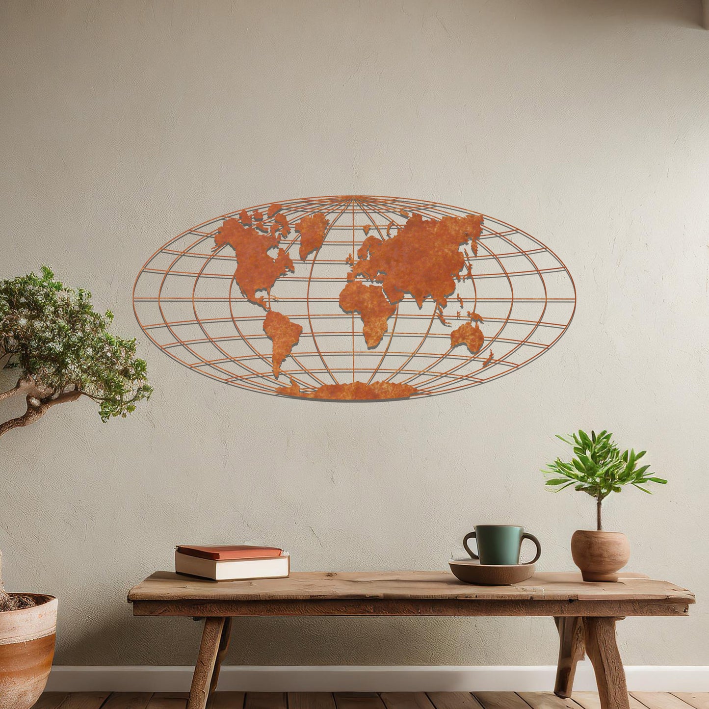 Modern World Map Metal Wall Art Sculpture Decor Gift Art Home Decoration