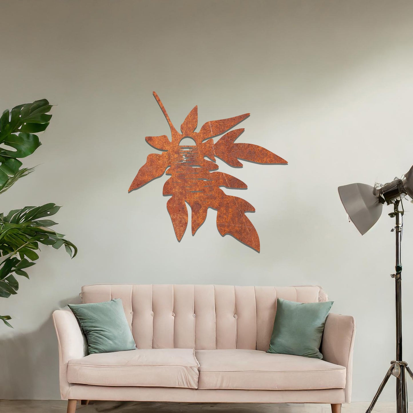 Sunrise and Leaf Wooden Wall Art - Elegant Gift for Home or Office