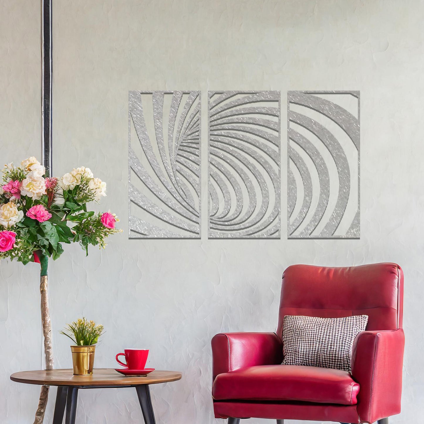 Metal 3D Optical Wall Art Hanging Modern Home Decoration Living Room Decor