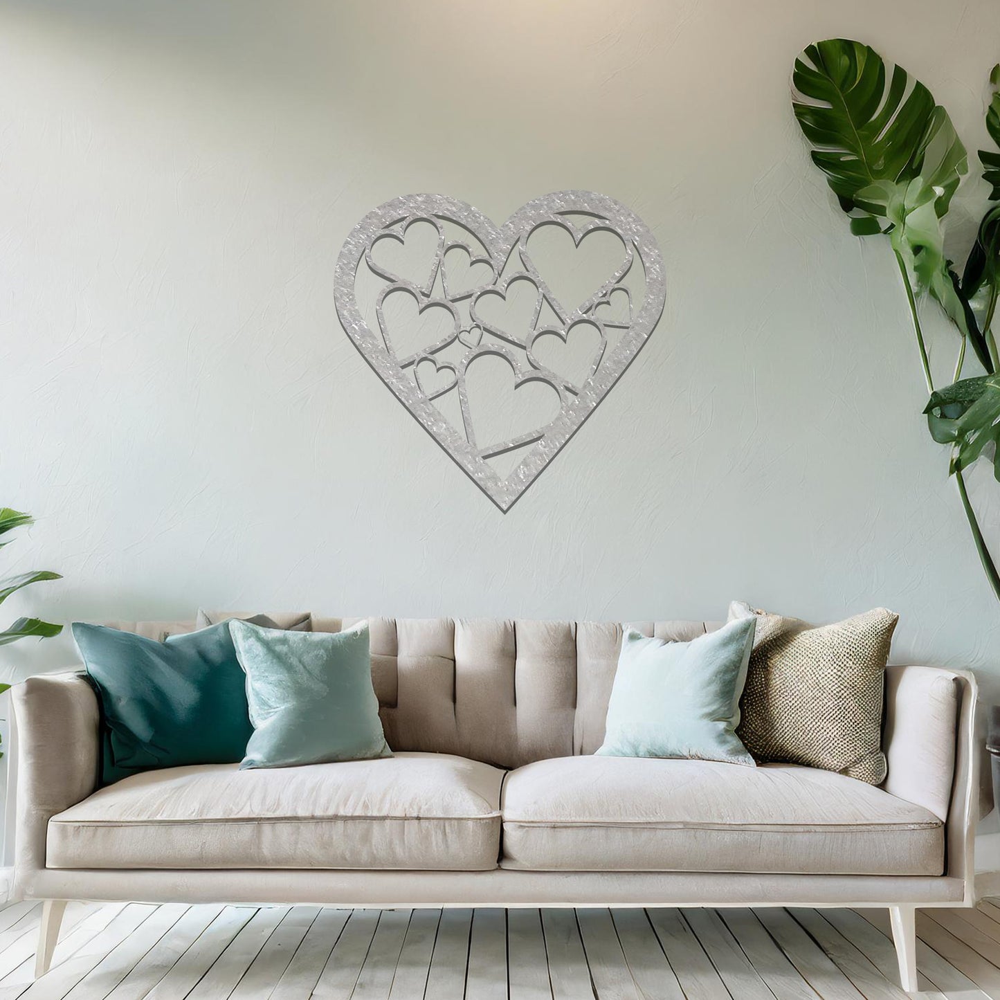 Metal Love Heart Wall Art Modern Home Decoration Living Room Wall Hanging