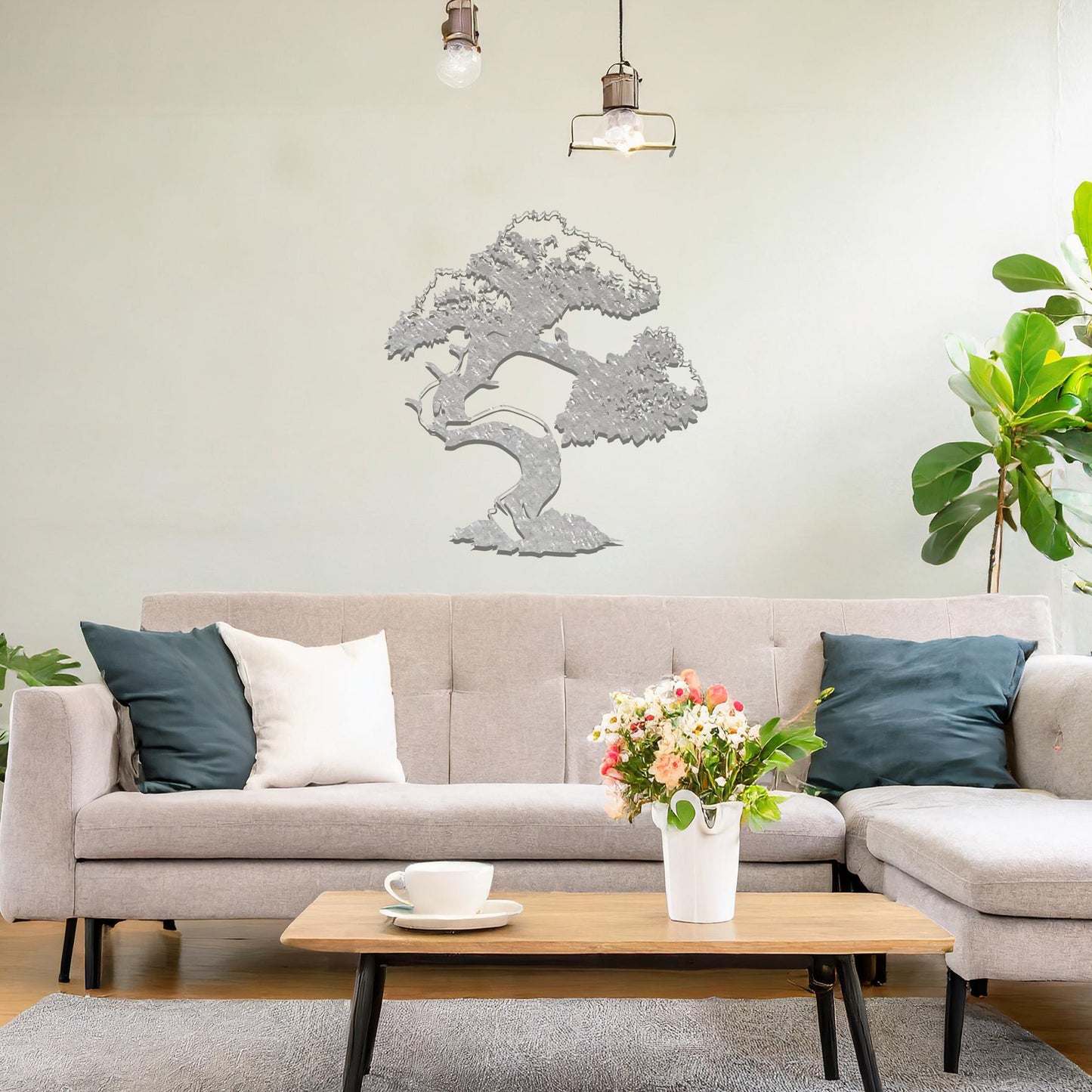 Metal Bonsai Tree Wall Art Contemporary Home Decoration Living Room Wall Art