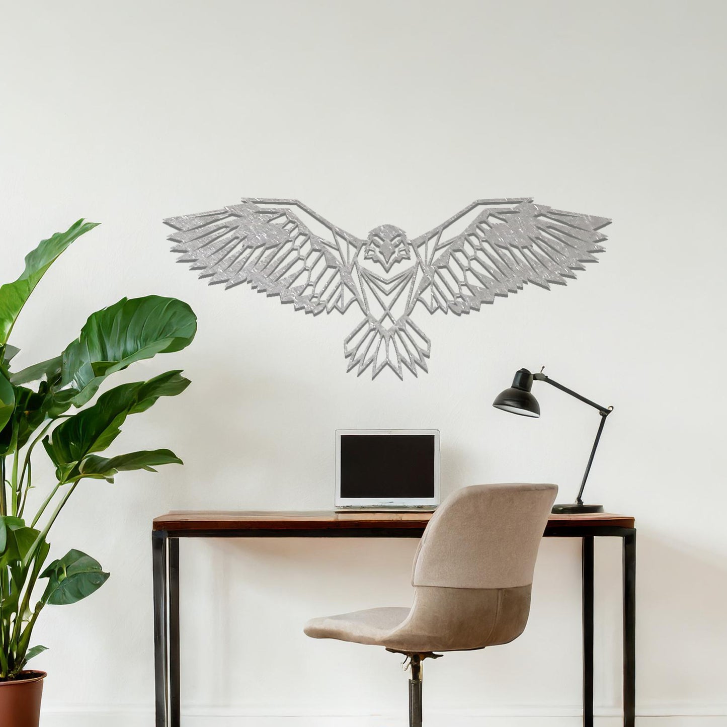 Metal Wall Decor Geometric Eagle Large Home Room Wall Art Mens Cave Gift