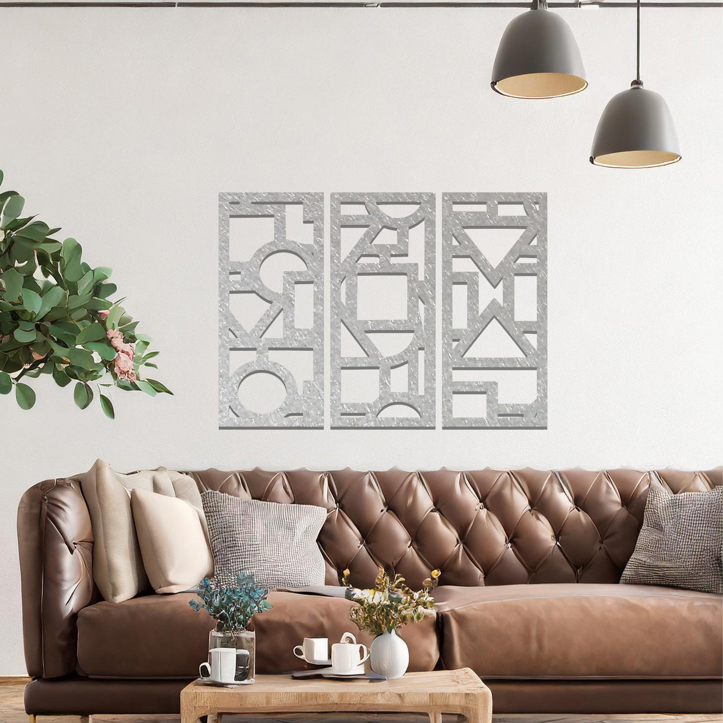 Metal Geometric Wall Art Hanging Modern Home Decoration Set