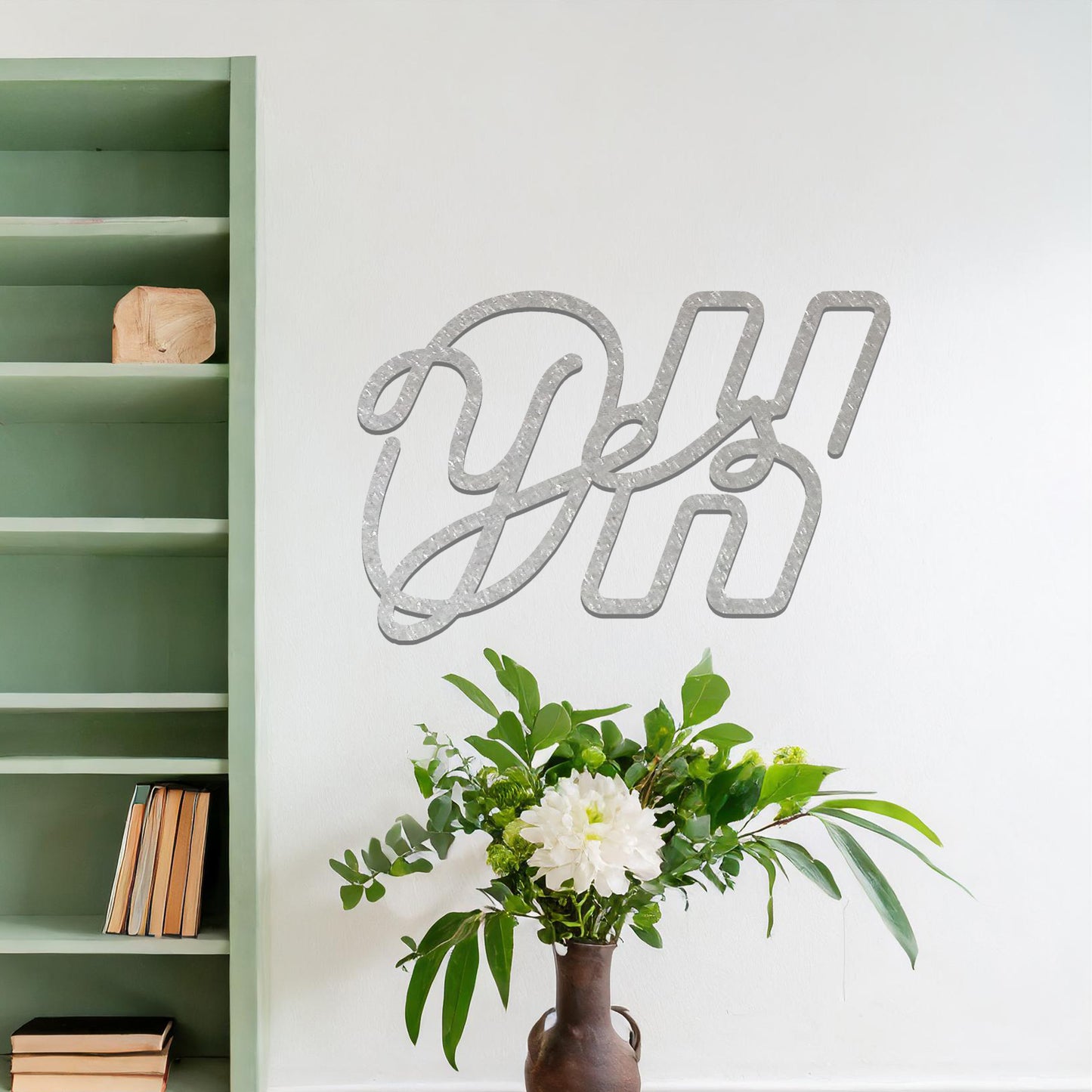 OH YES Metal Hanging Wall Art: Fun Modern Expression for Quirky Decor