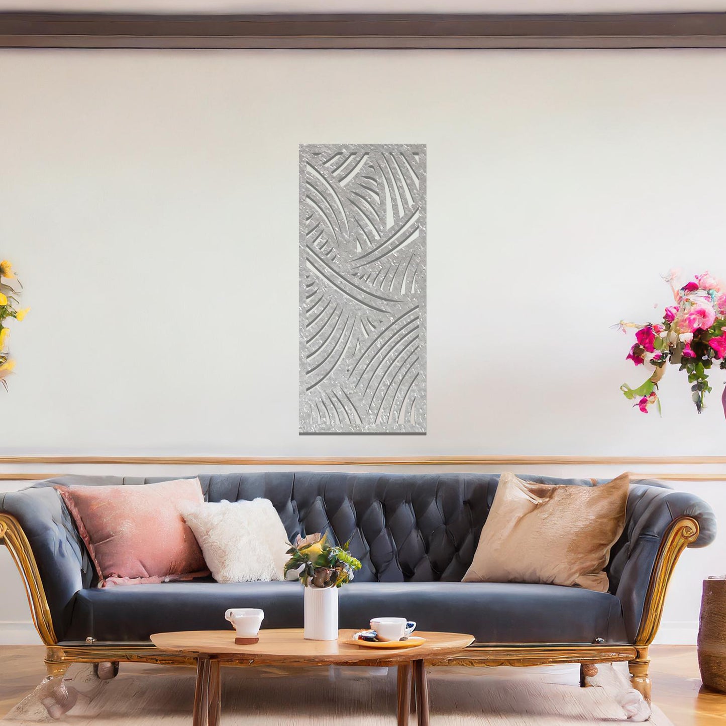 Unique Slotted Metal Hanging Wall Art: Modern Decor for Any Space