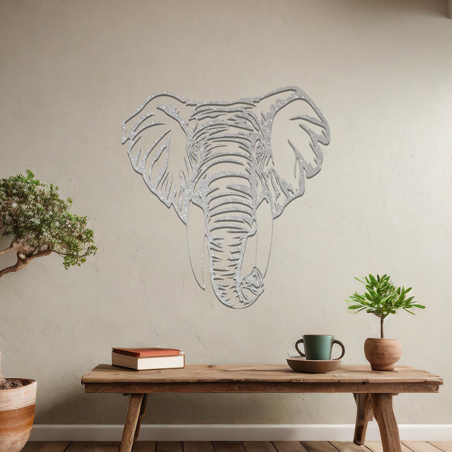 Metal Elephant Head Modern Wall Art Design Sculpture Hanging Wall Decor Idea