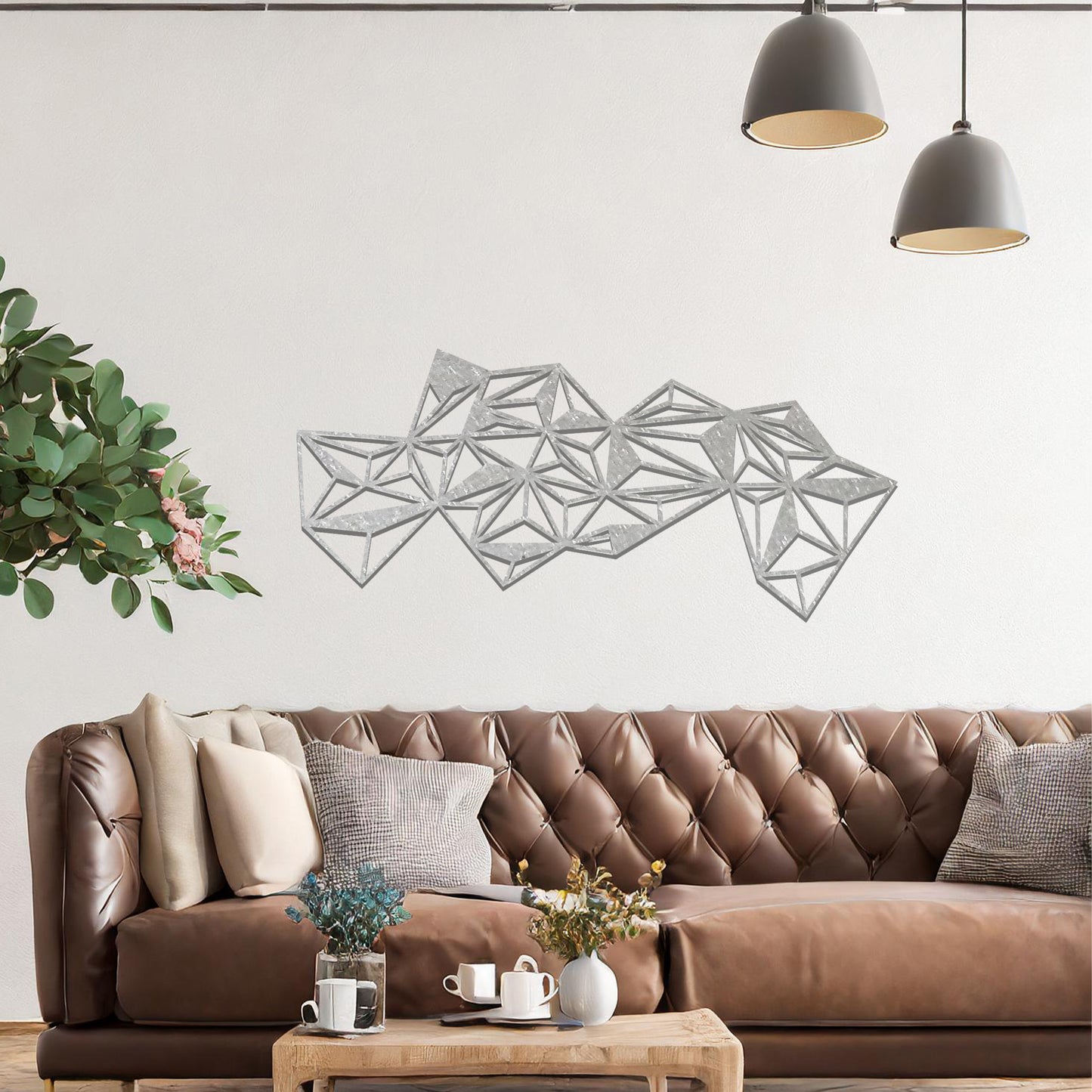 Metal Geometric Wall Art Hanging Contemporary Home Art Living Room Wall Art