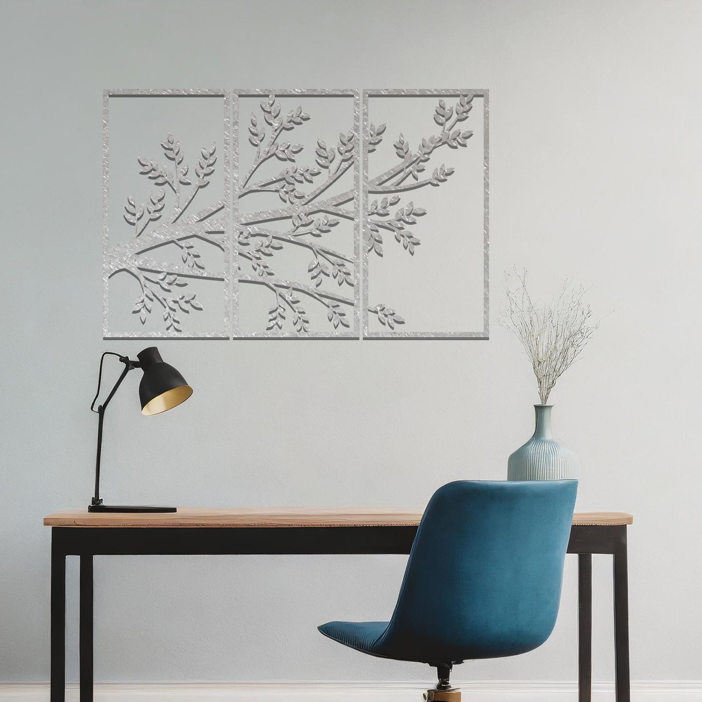 Beautiful Tree Branches Hanging Modern Metal Contemporary Wall Art