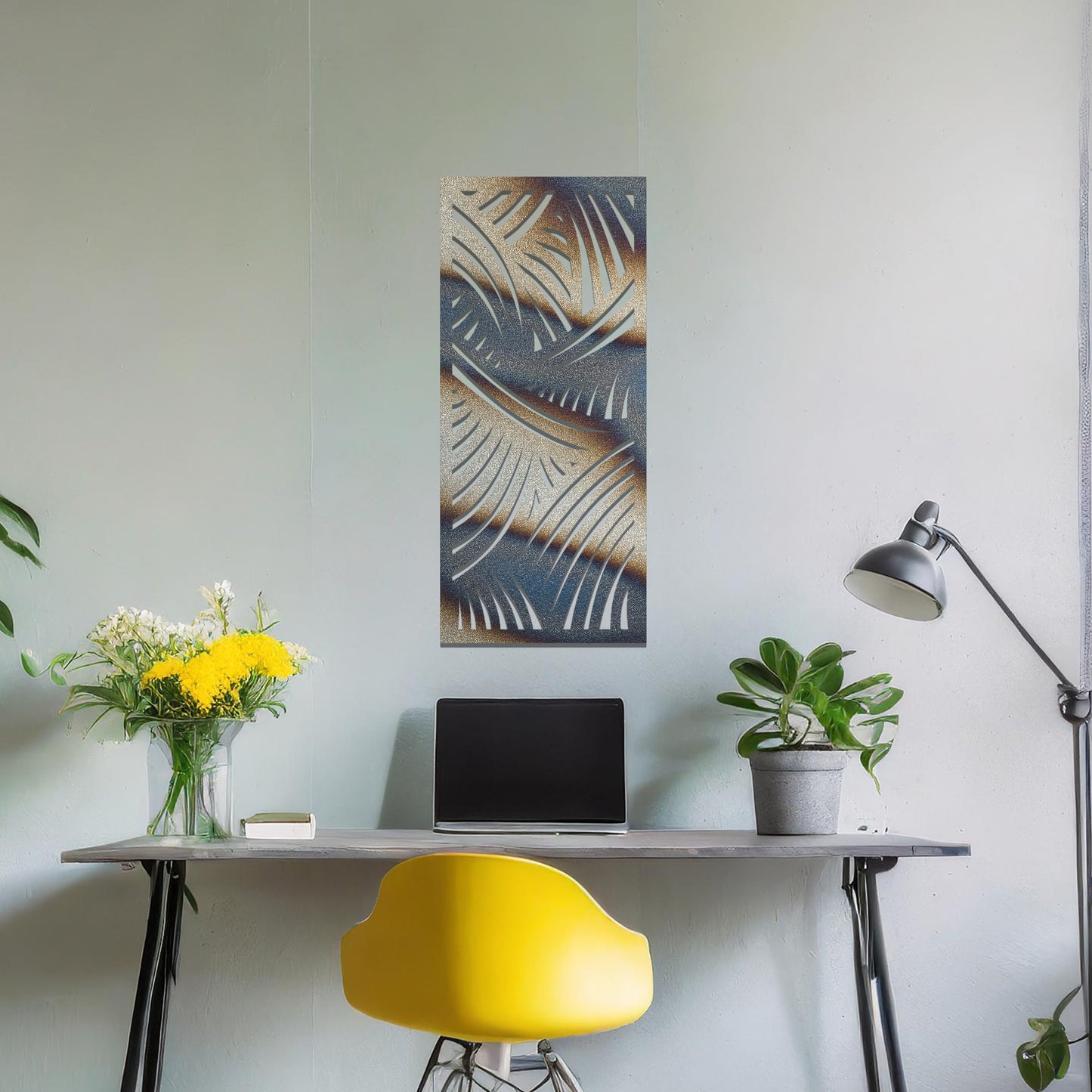 Unique Slotted Metal Hanging Wall Art: Modern Decor for Any Space