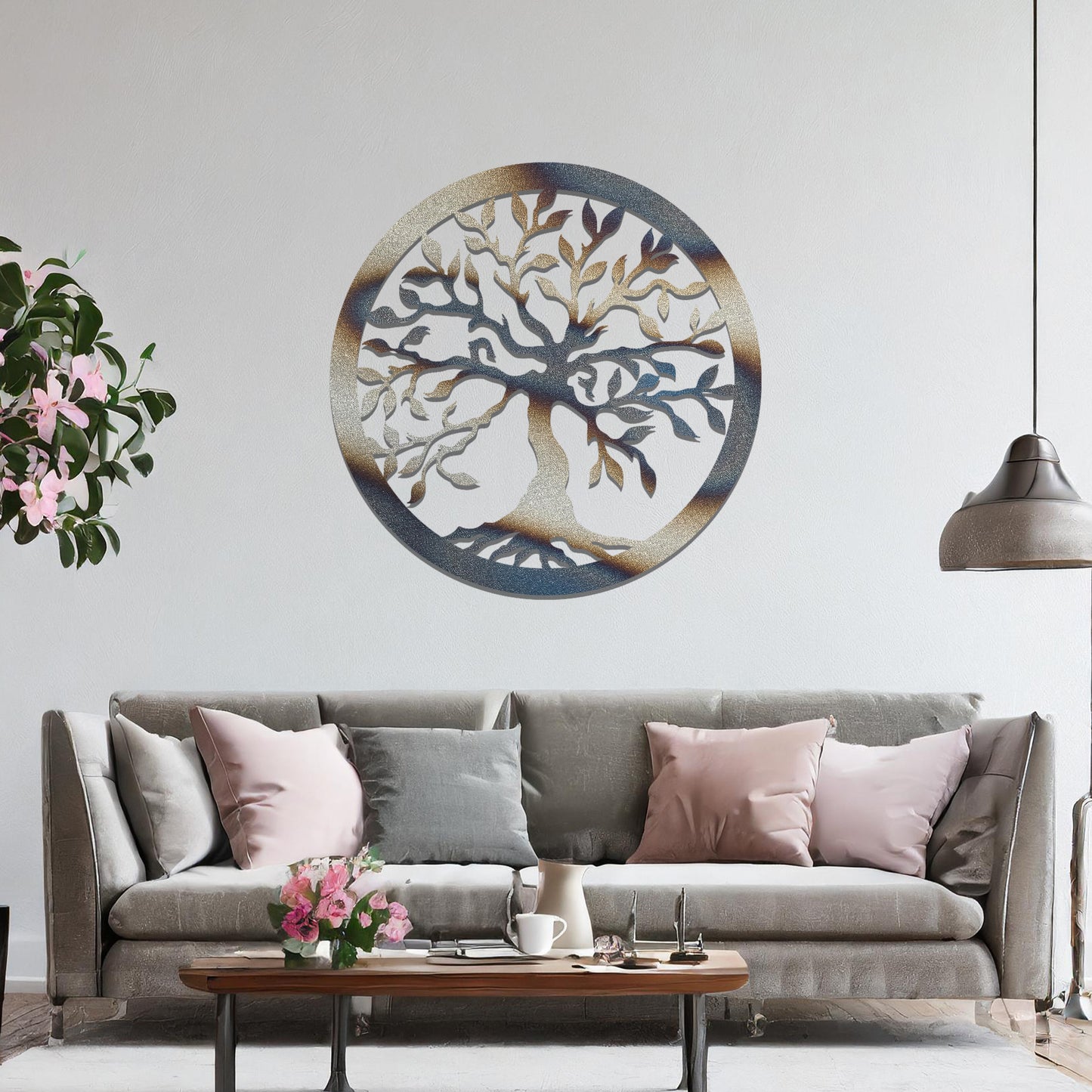 Tree of Life Metal Wall Art Outdoor Round Family Tree Metal Wall Decoration