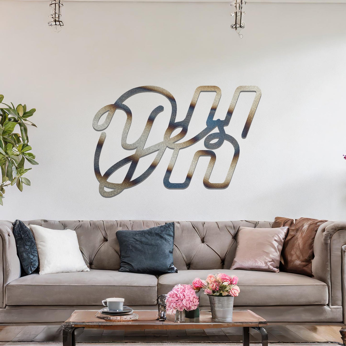 OH YES Metal Hanging Wall Art: Fun Modern Expression for Quirky Decor