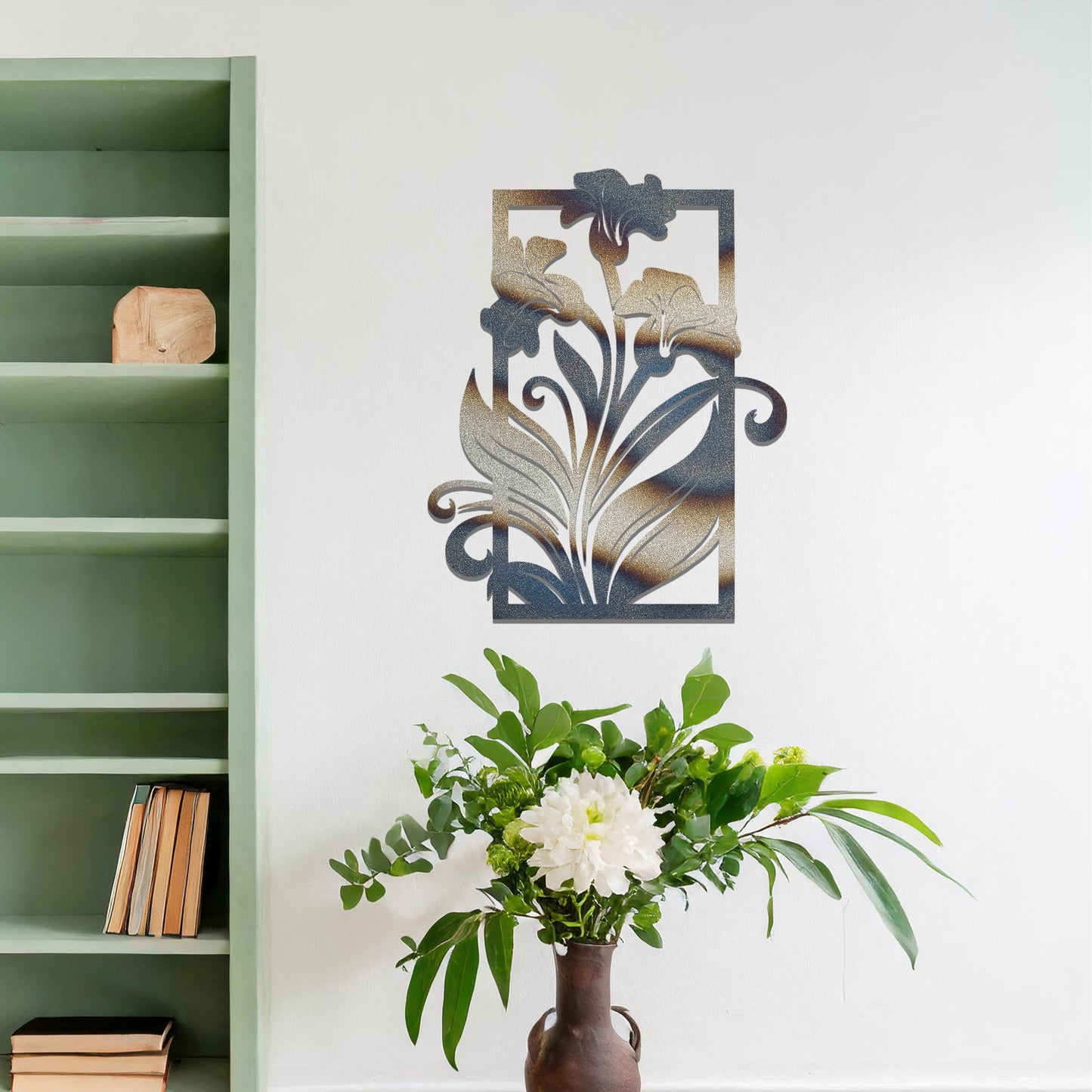 Delicate Lily Flower Metal Hanging Wall Art: Perfect for Home Elegance or Gift