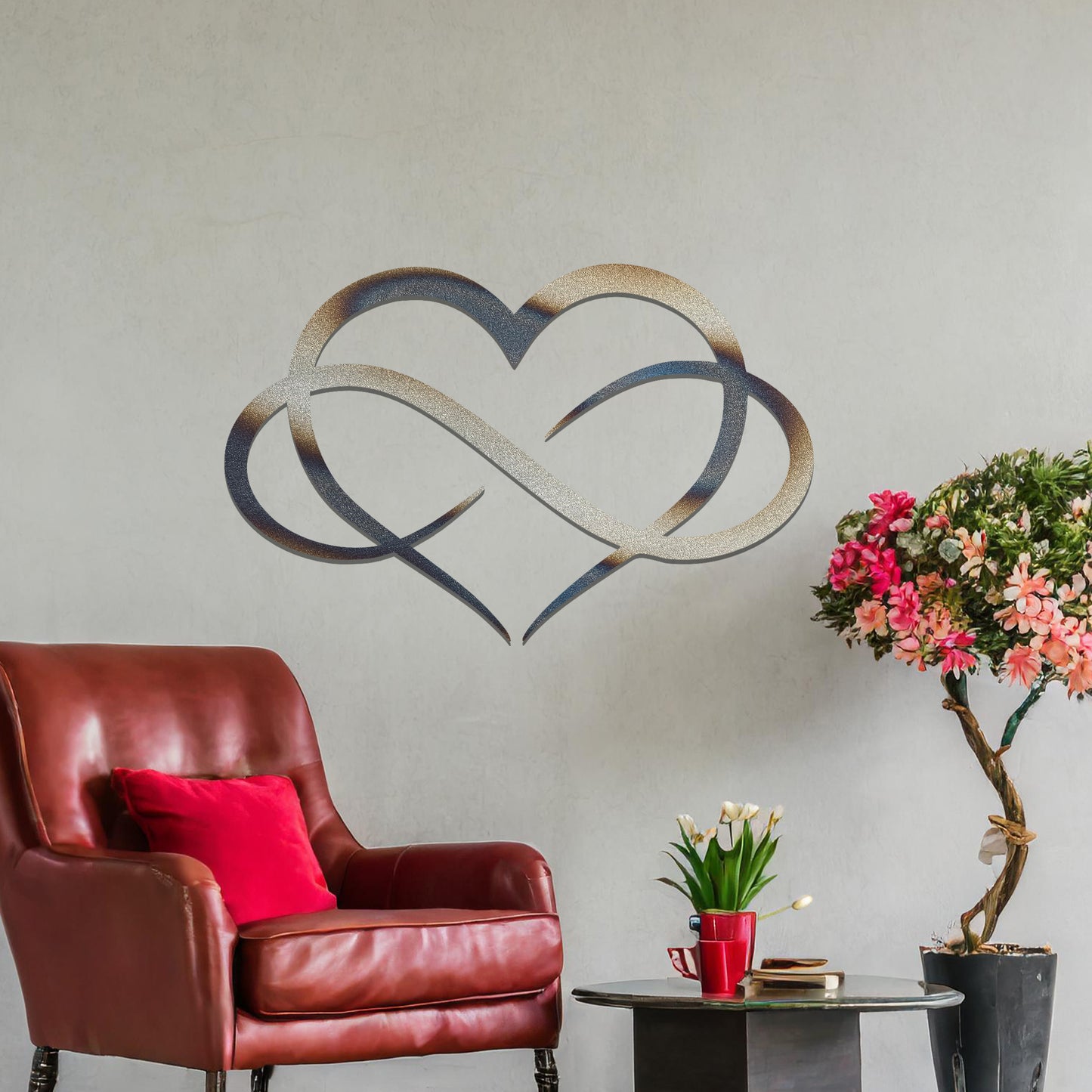 Amazing Infinity Heart Love Metal Wall Art, Interior Design Home Decor