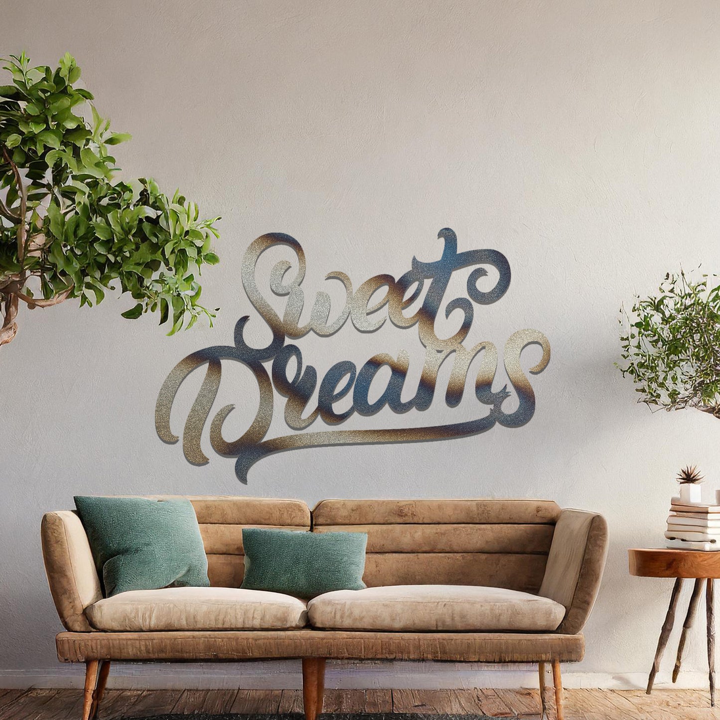 Metal Sweet Dreams Sign Wall Art Modern Home Hanging Living Room Art