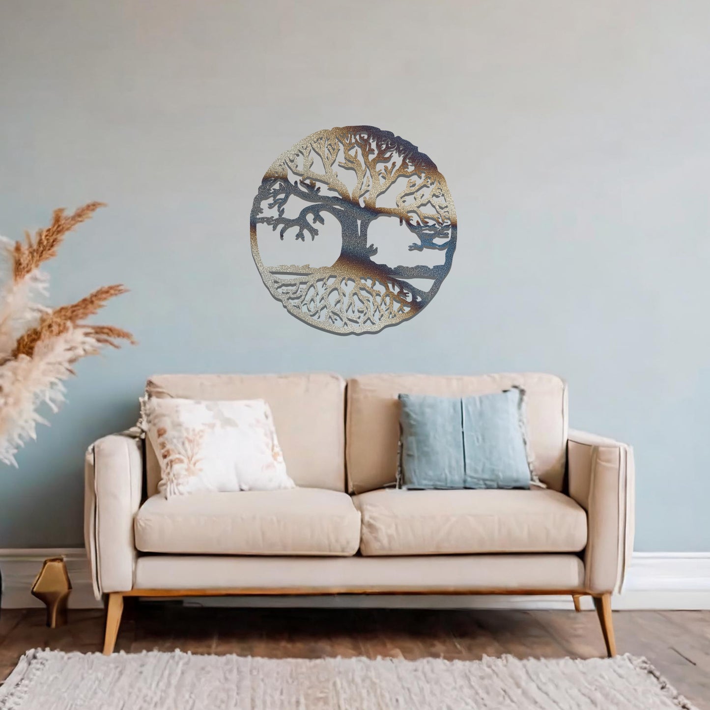 Metal Tree Wall Art Circular Modern Home Decoration Living Room Wall Art