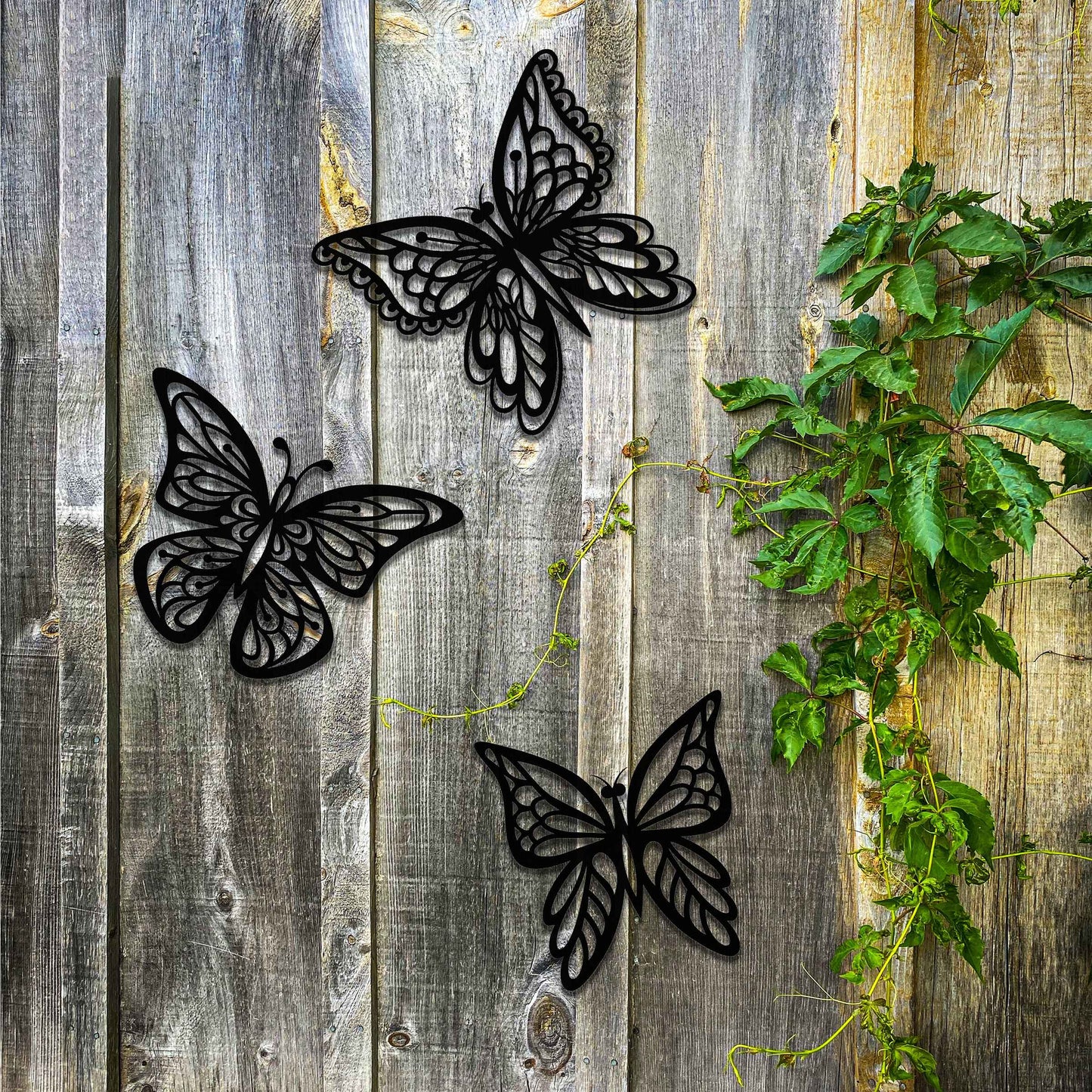 3 Rusted Metal Butterflies, Rusty Metal Garden Decor, Garden Gifts,