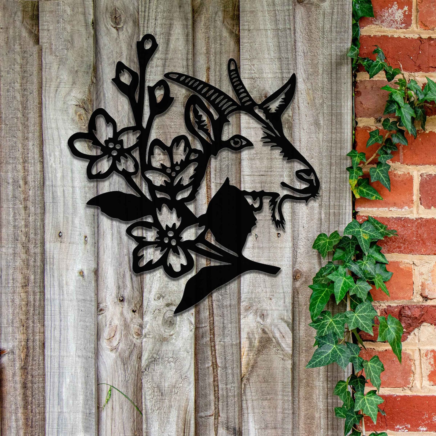 Rusty Goat Head Decor, Goat Garden Gift, Rusty Metal Goat Wall Decor