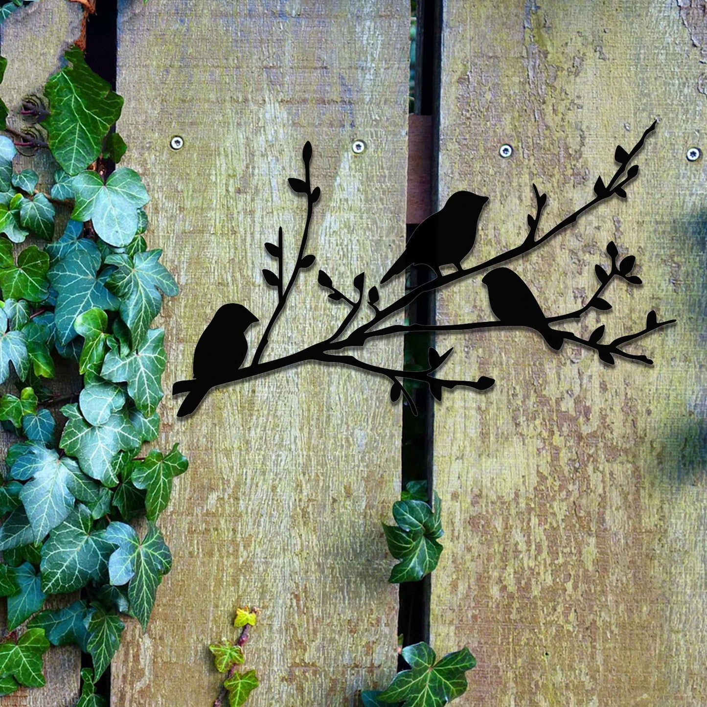 Rusty Metal Birds on a branch, Unique Garden gift, Song bird Metal Garden