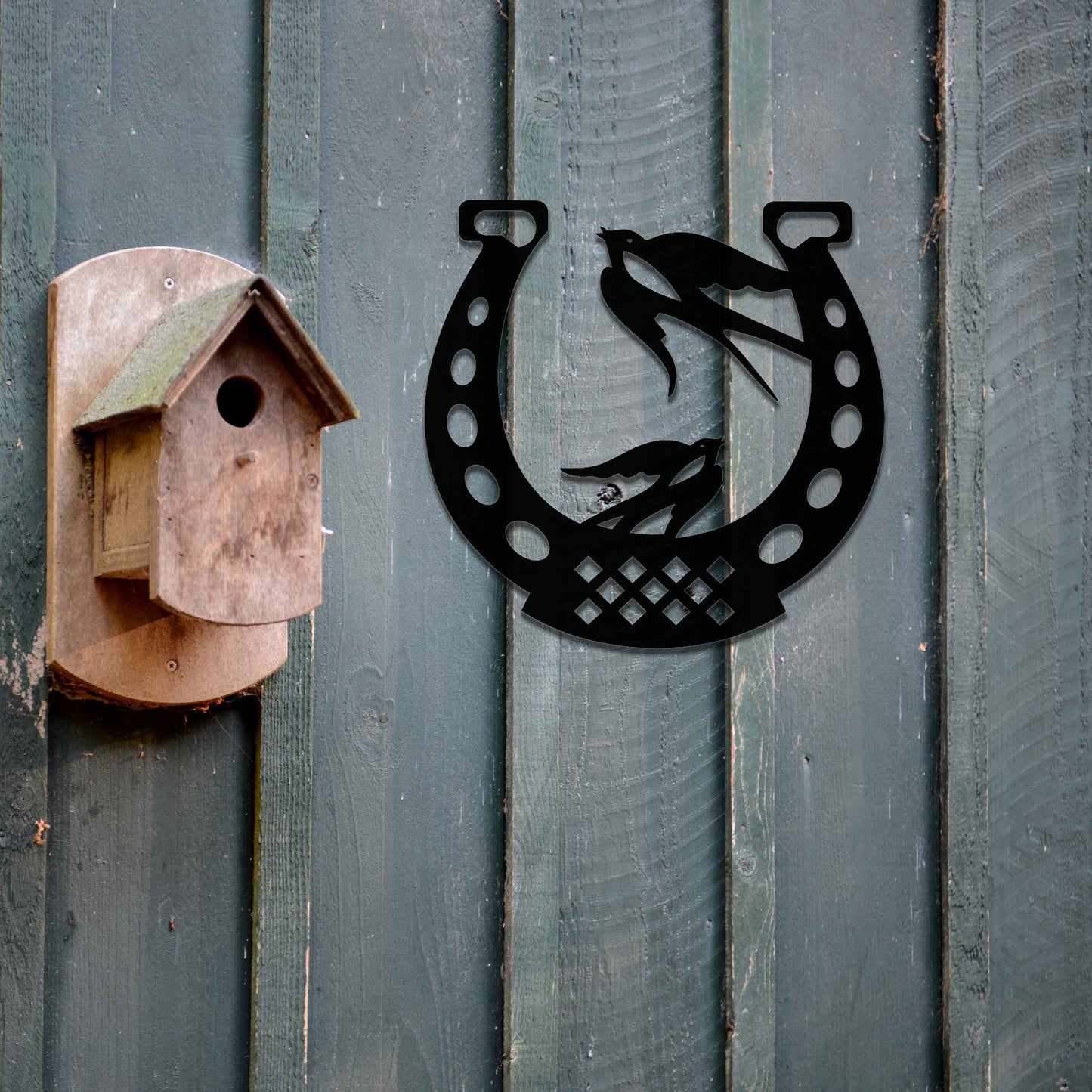 Metal Horseshoe with Birds Art, Farmhouse Decor, Swallows Horseshoe Decor