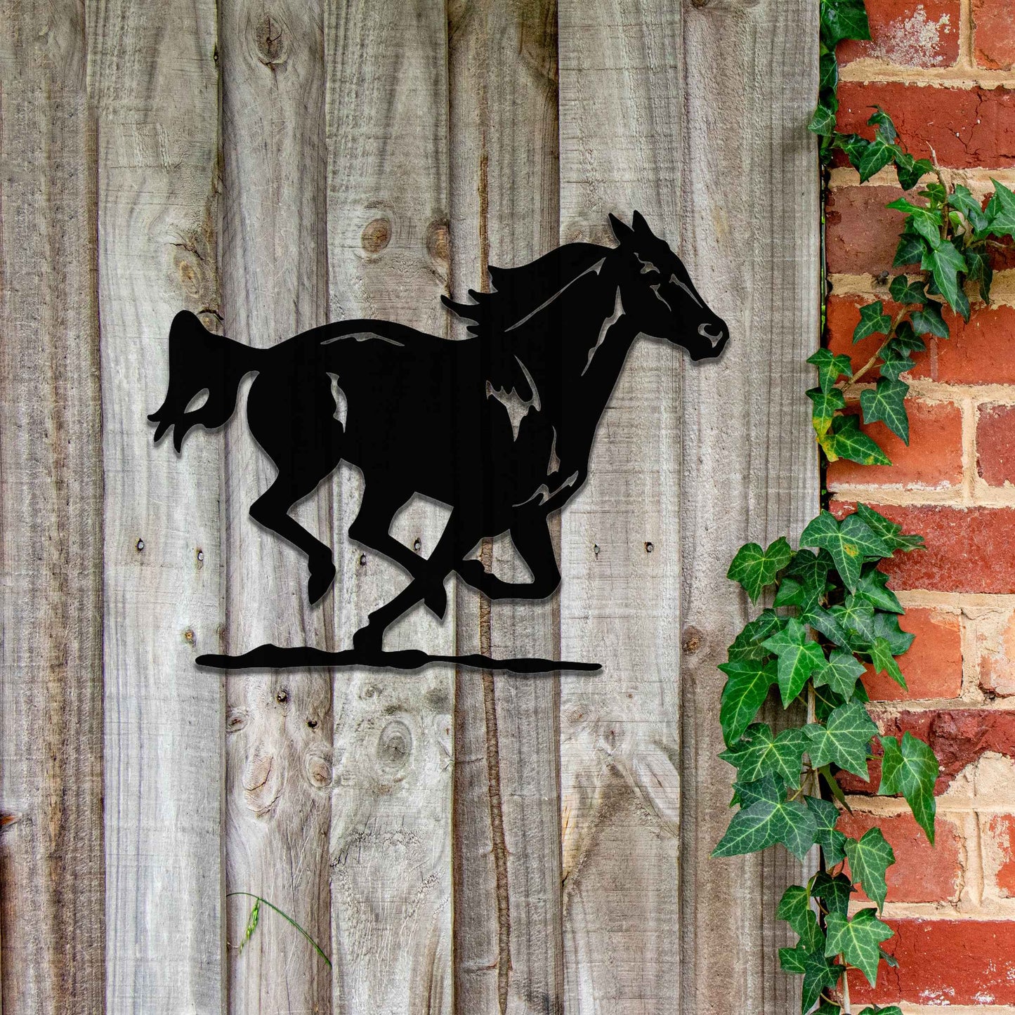 Rusted Metal Horse, Running Horse Wall Art, Rusted Garden Art